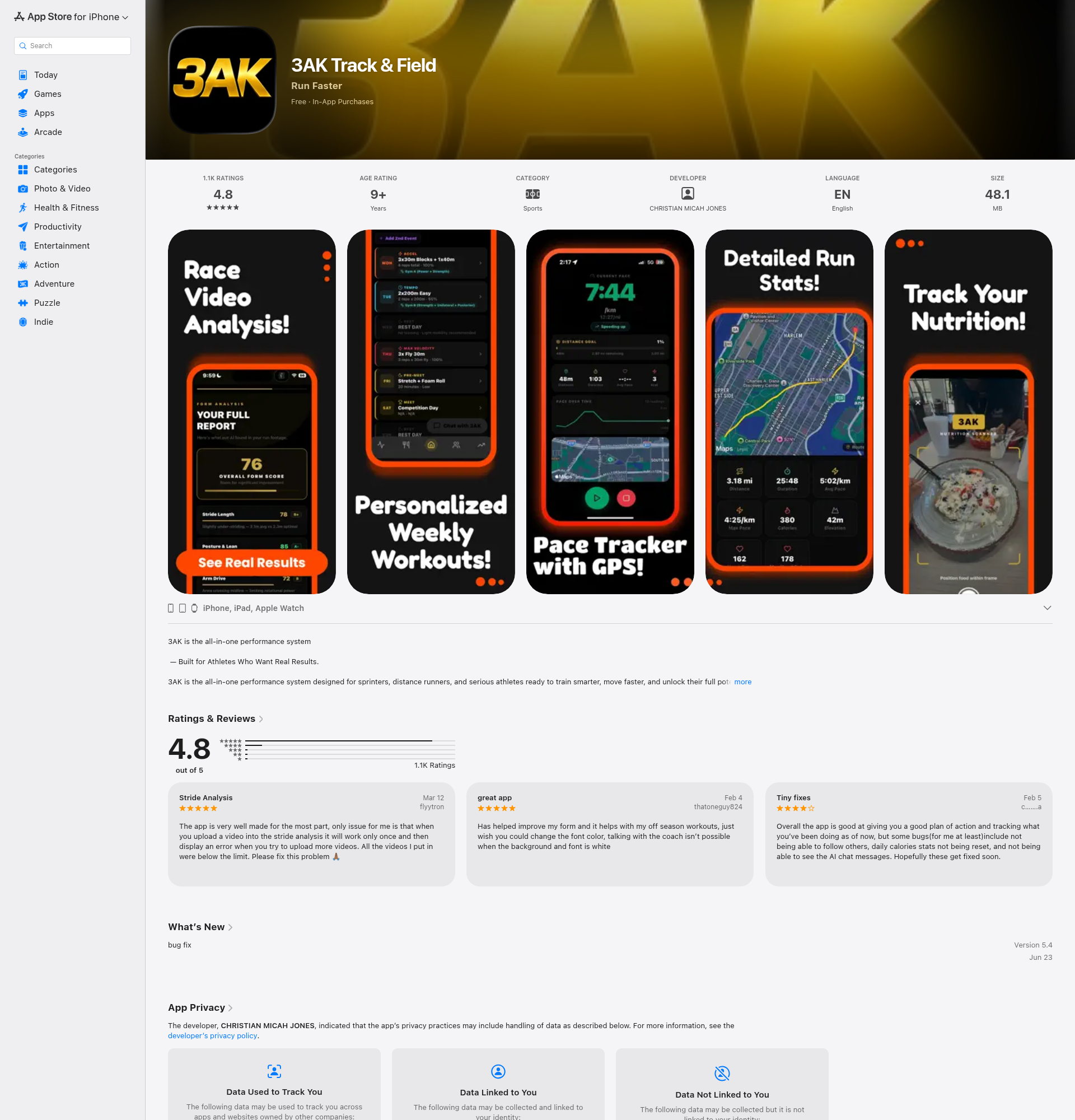 Landing page screenshot for apps.apple.com, 1920 by 2000 pixels