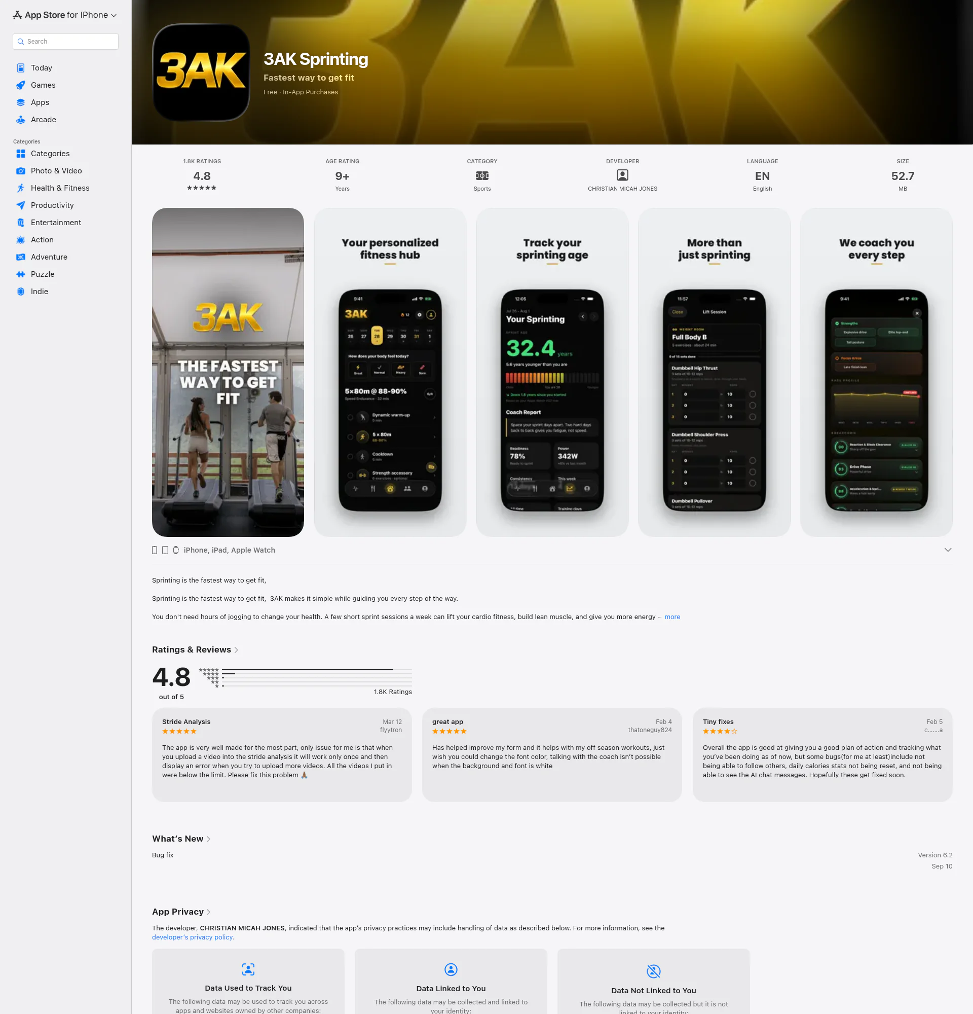3AK Track & Field landing page