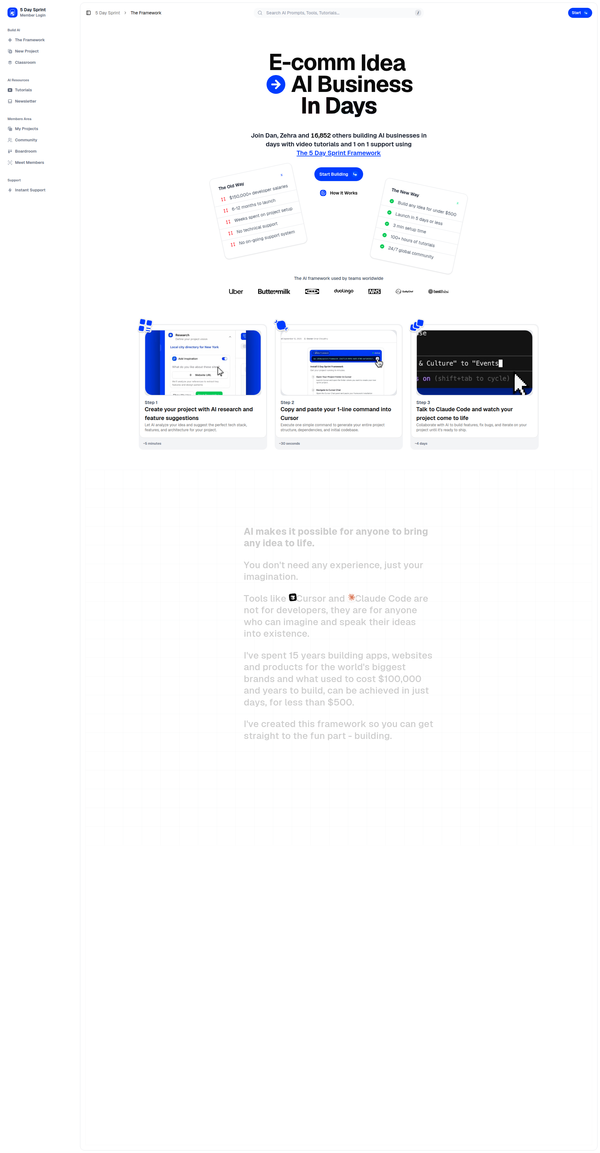 Landing page screenshot for 5daysprint.com, 1920 by 3687 pixels