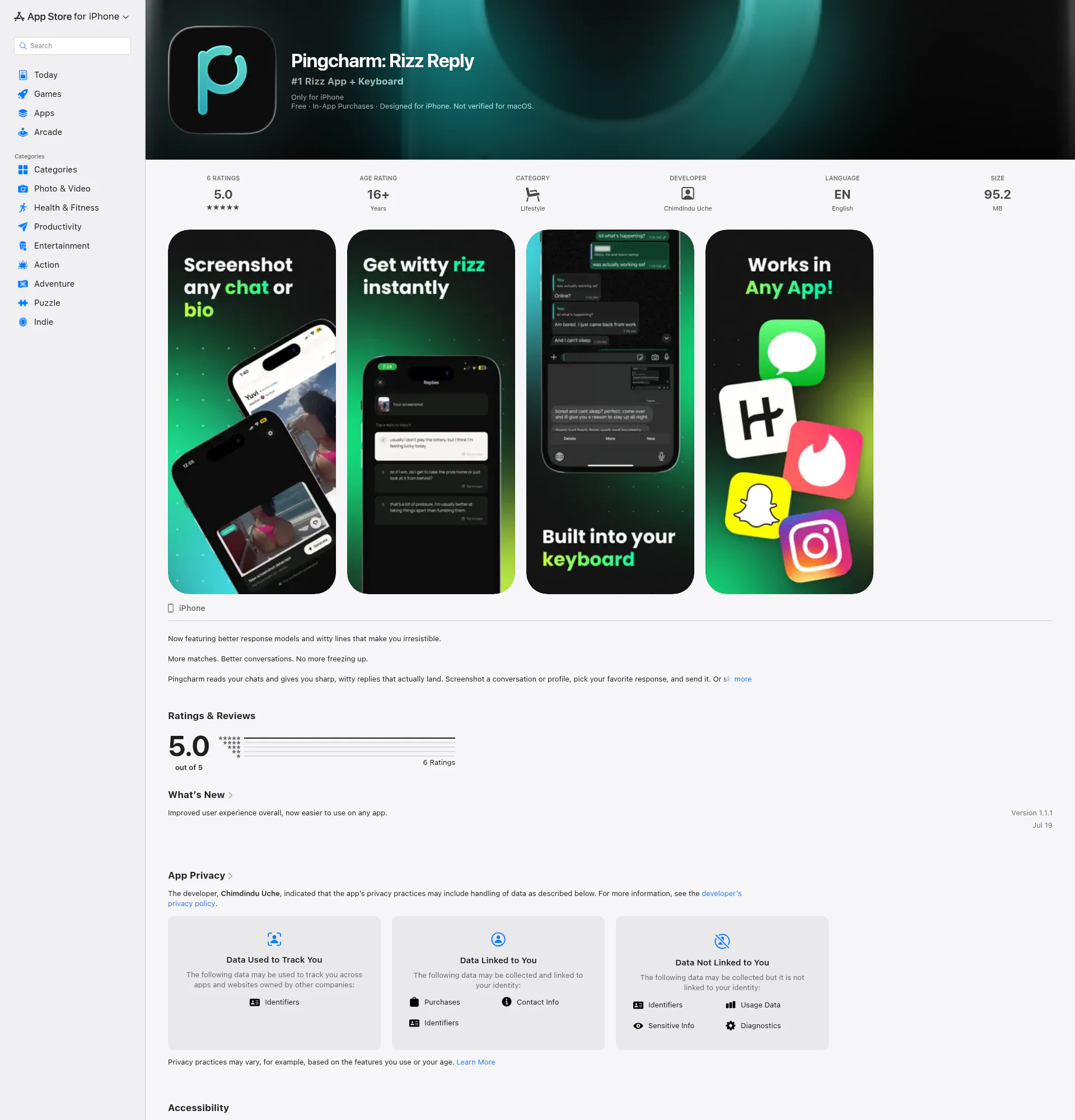 Pingcharm landing page
