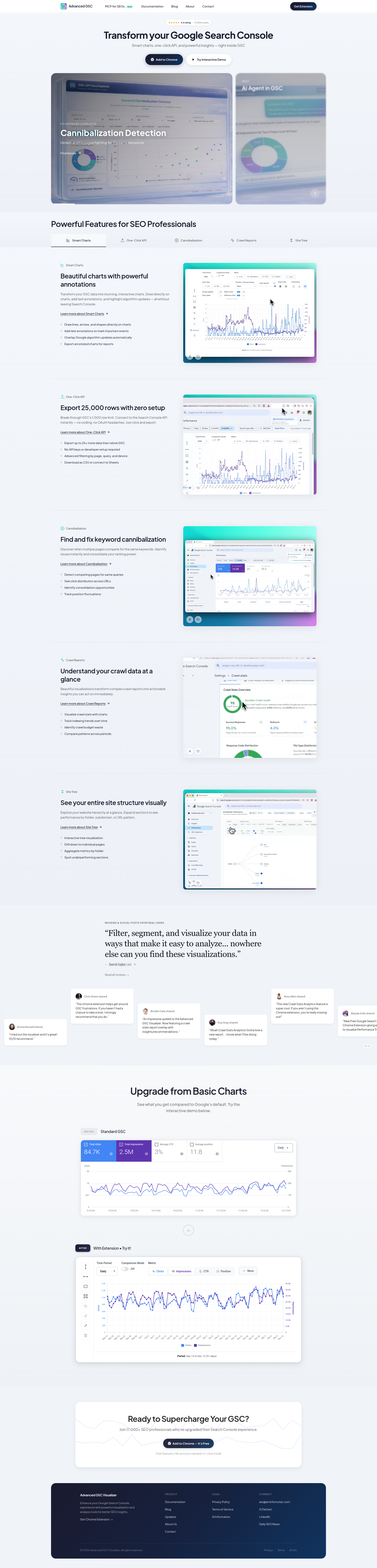 Landing page screenshot for advancedgsc.com, 1920 by 7980 pixels