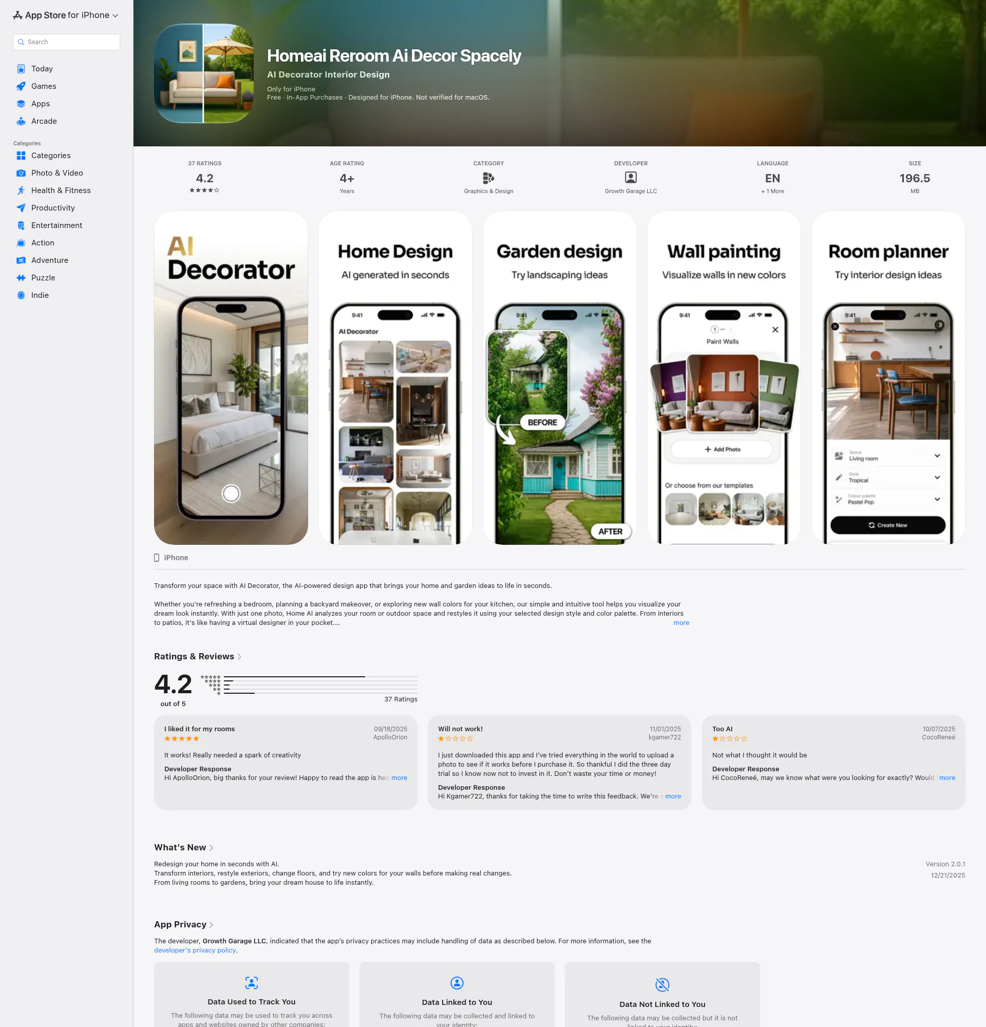 AI Decorator landing page