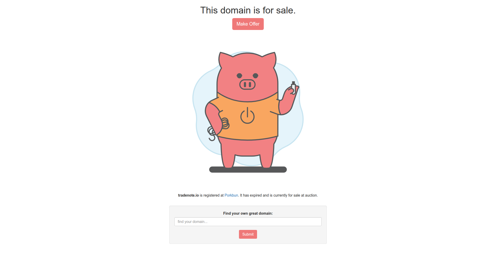 Landing page screenshot for tradenote.io, 1920 by 1080 pixels