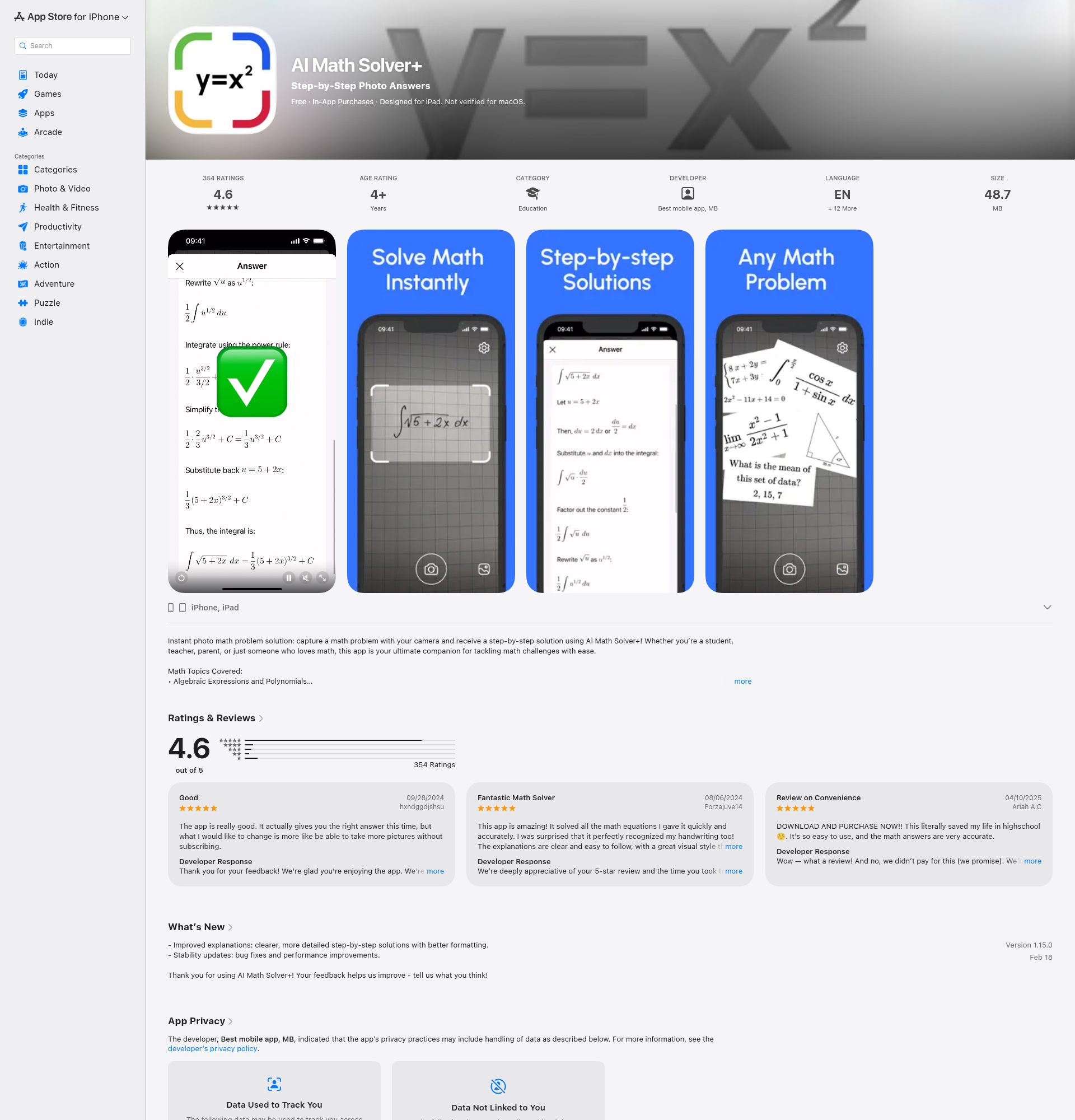 Landing page screenshot for apps.apple.com, 1920 by 2000 pixels