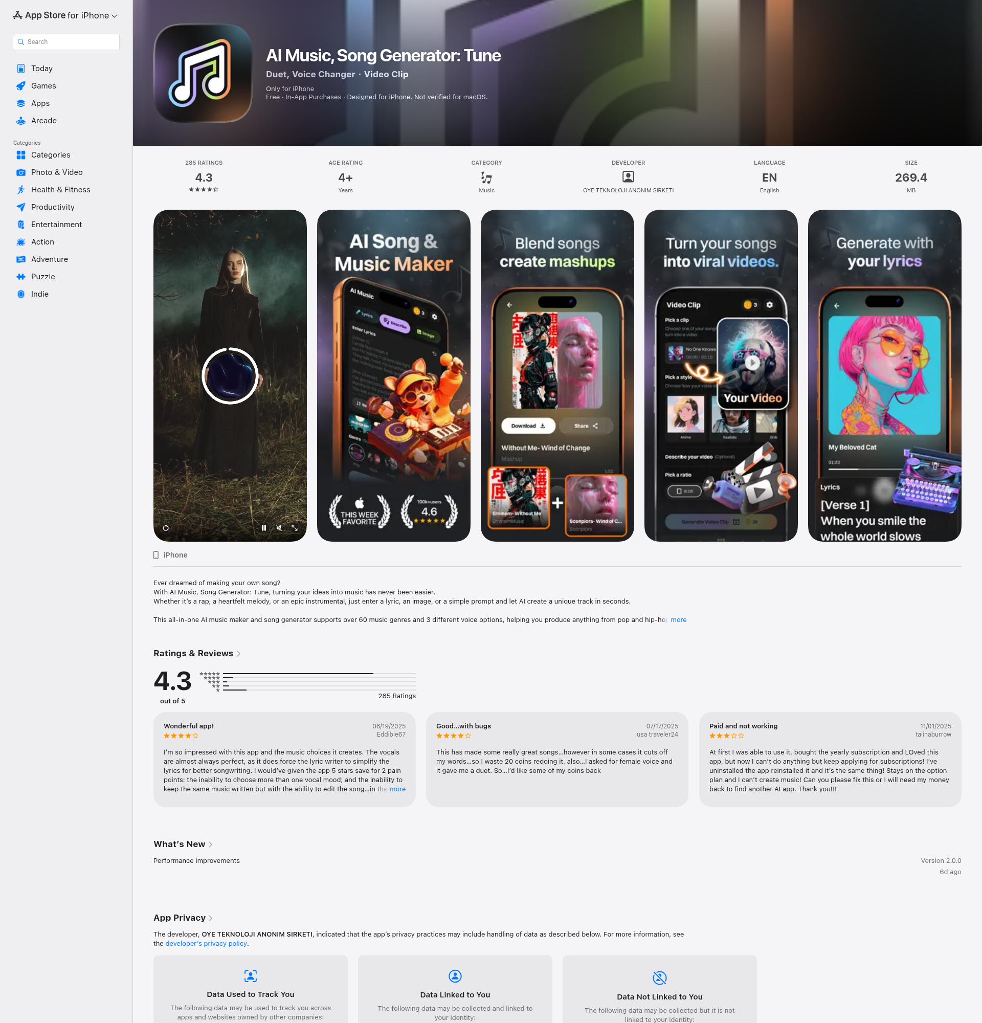 Landing page screenshot for apps.apple.com, 1920 by 2000 pixels