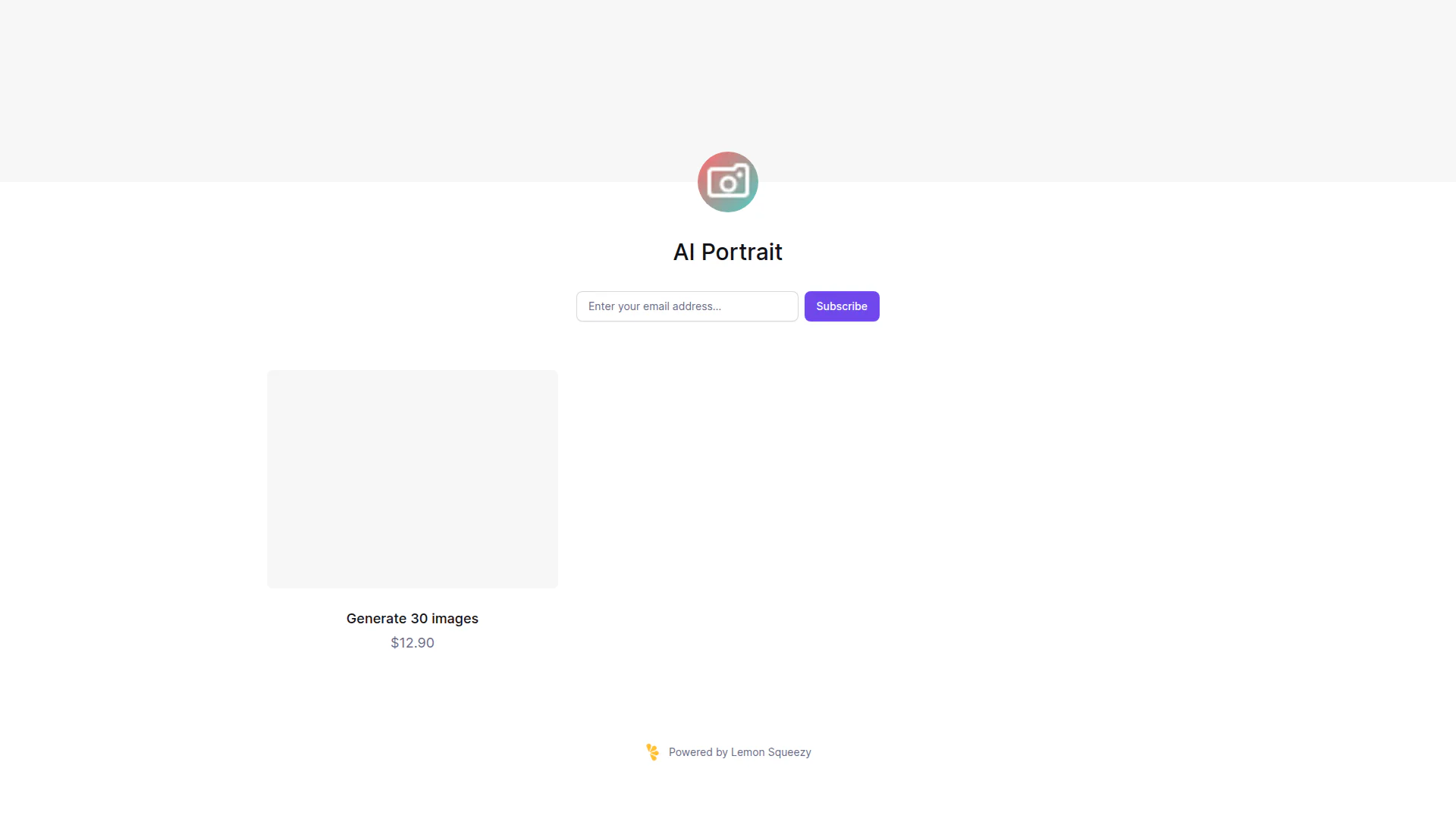 AI Portrait landing page