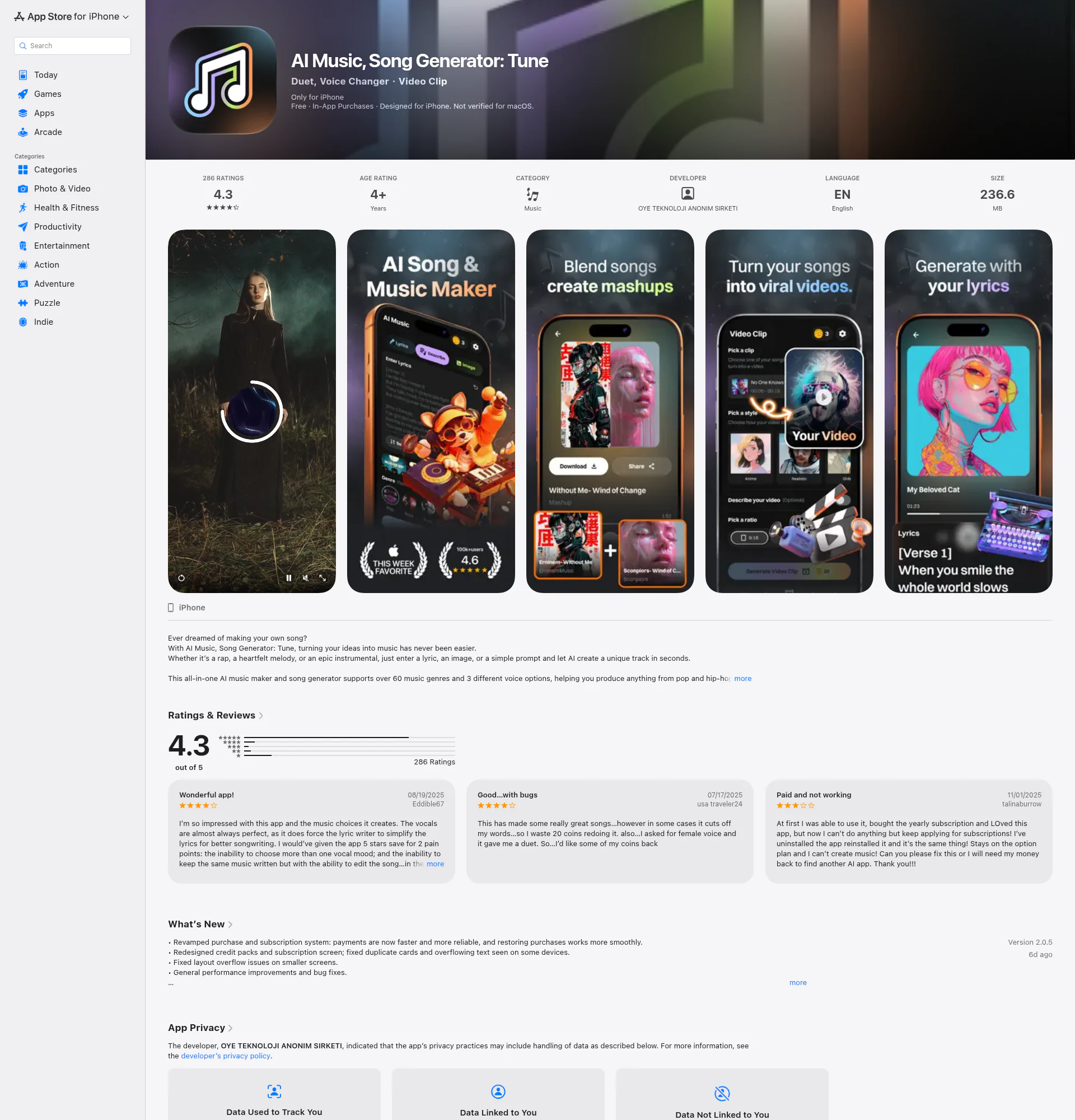 AI Song & Clip Generator landing page