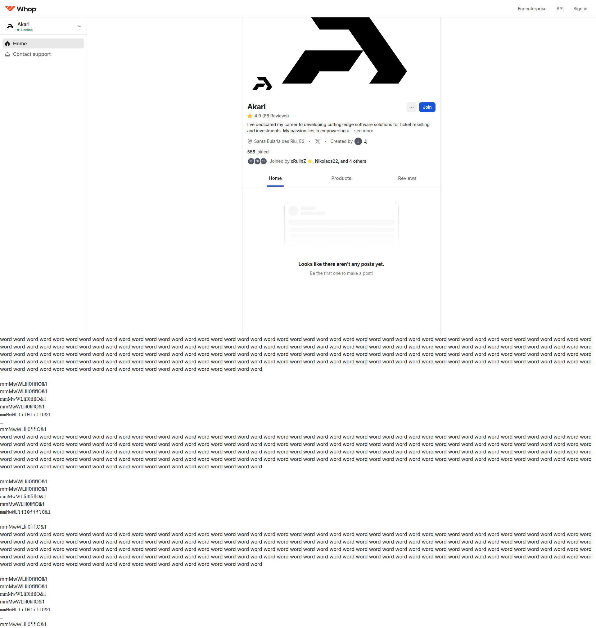 Akari landing page