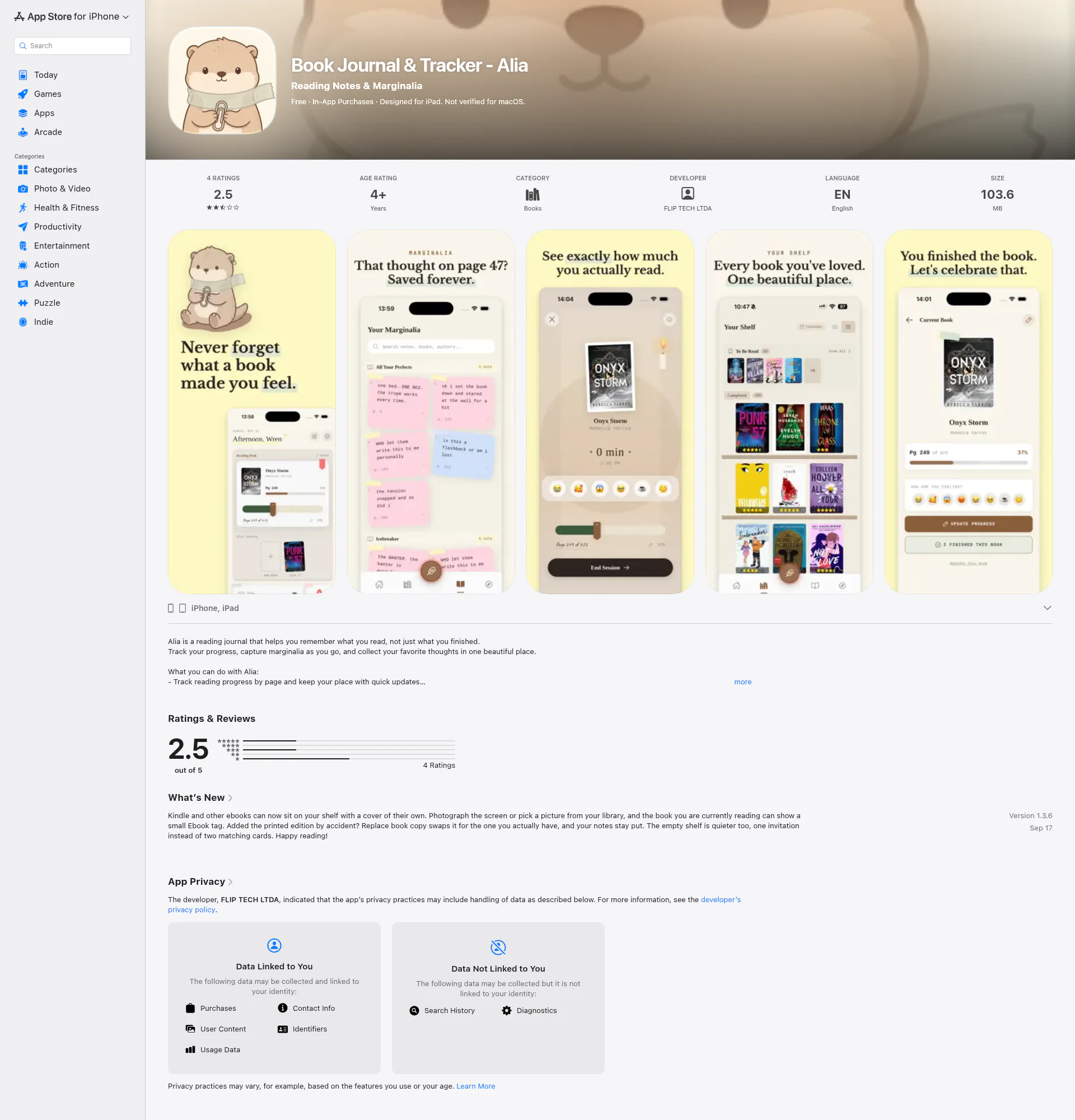 Alia landing page