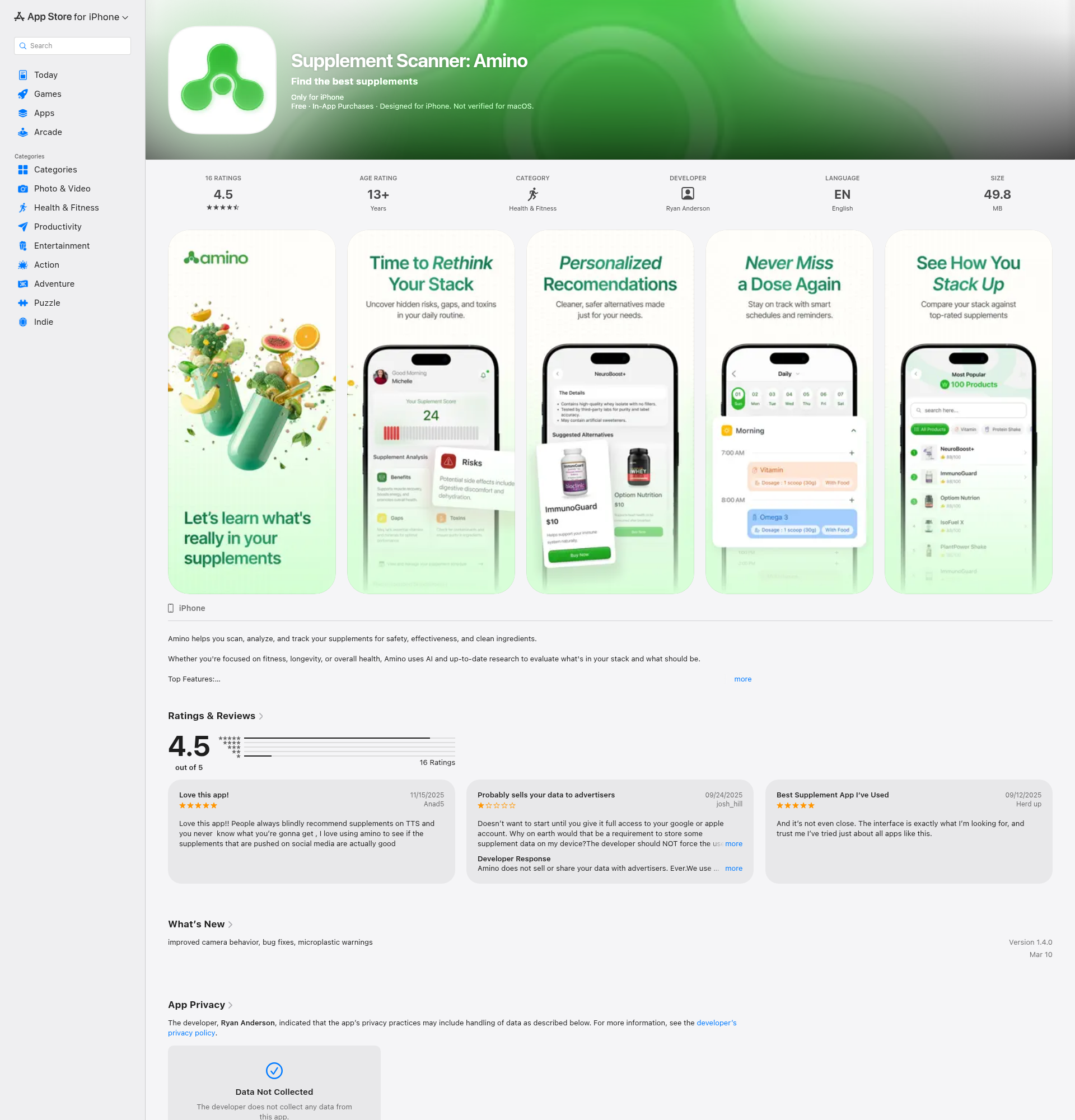 Landing page screenshot for apps.apple.com, 1920 by 2000 pixels