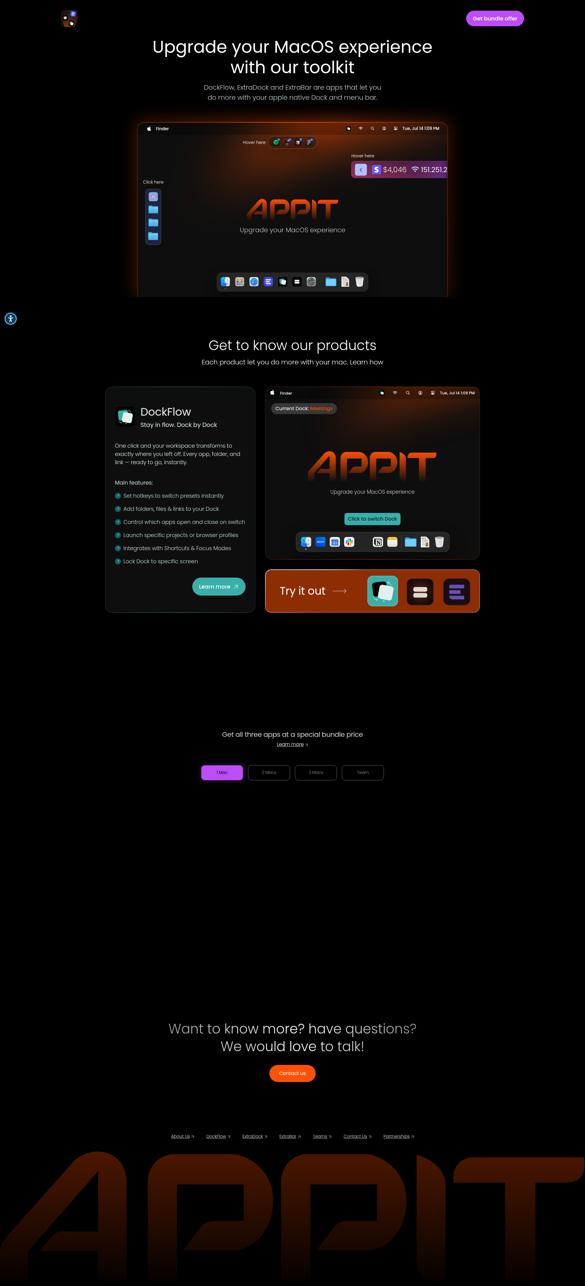 Landing page screenshot for appitstudio.com, 1920 by 4217 pixels