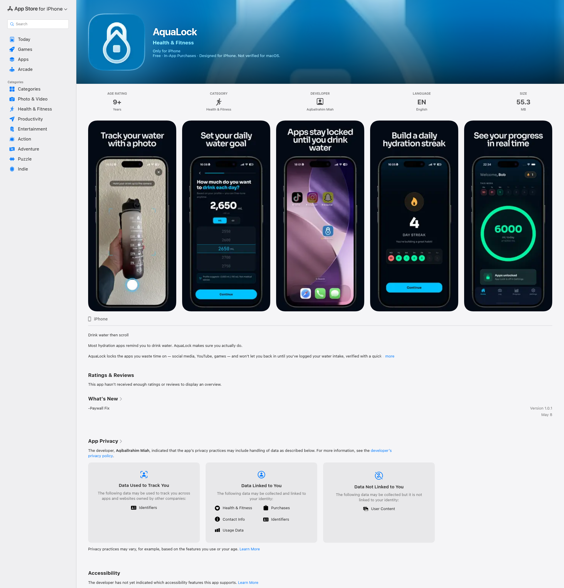 Landing page screenshot for apps.apple.com, 1920 by 2000 pixels
