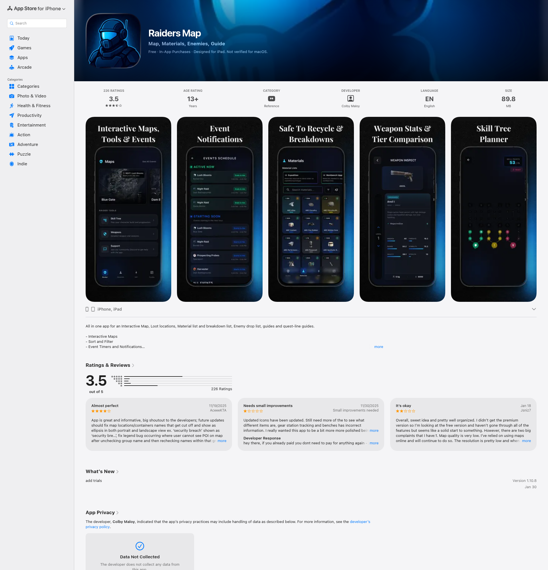 Landing page screenshot for apps.apple.com, 1920 by 2000 pixels