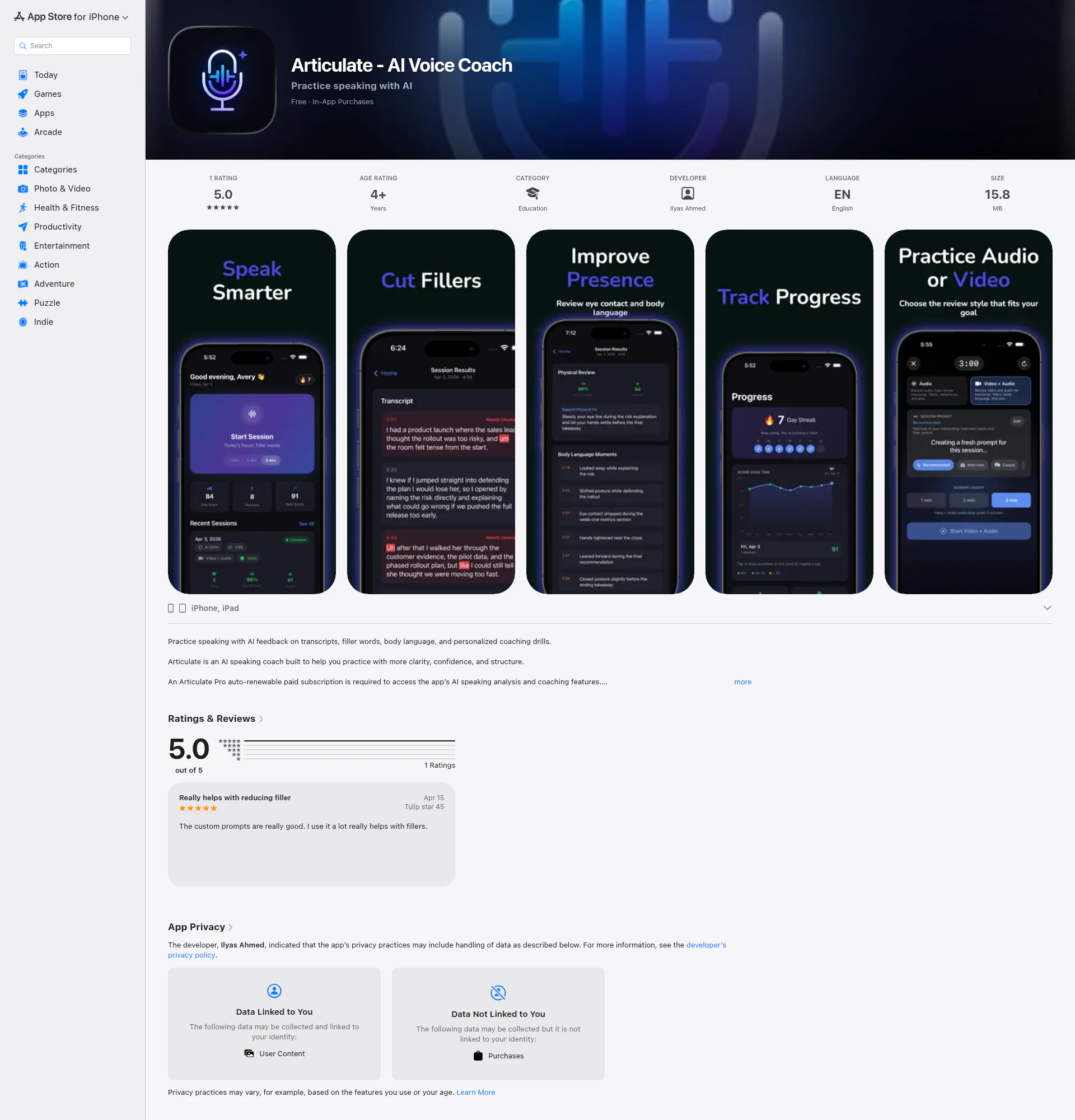 Articulate landing page