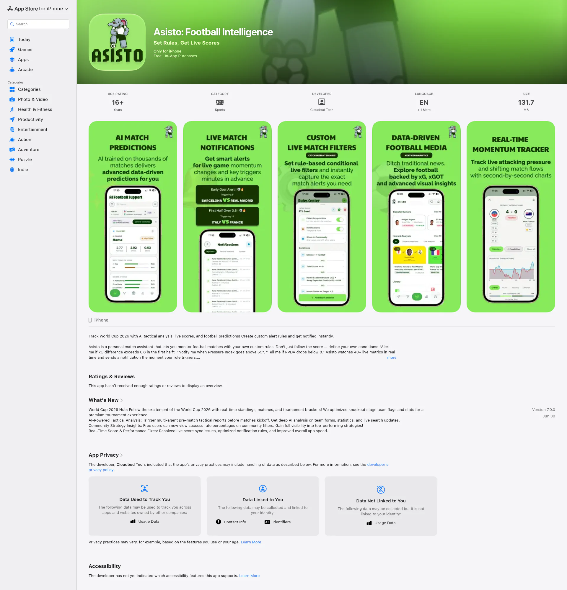 Asisto landing page