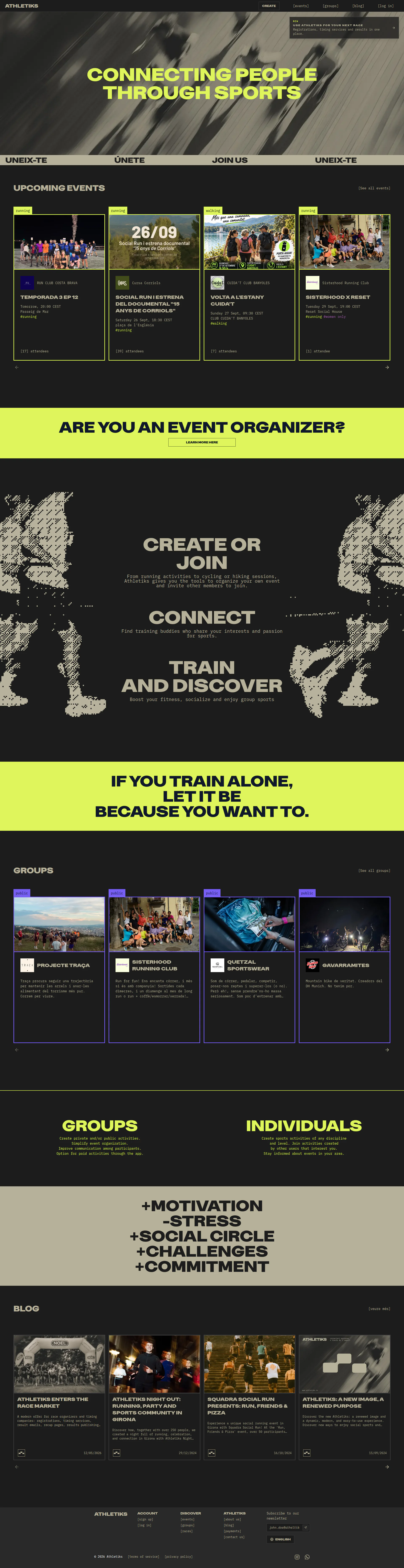 Athletiks website