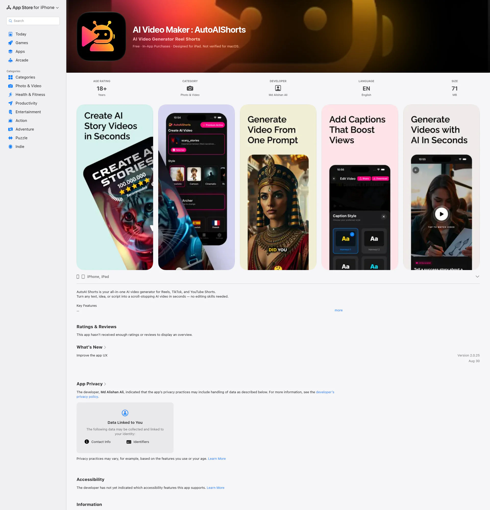 AuotAIShorts landing page
