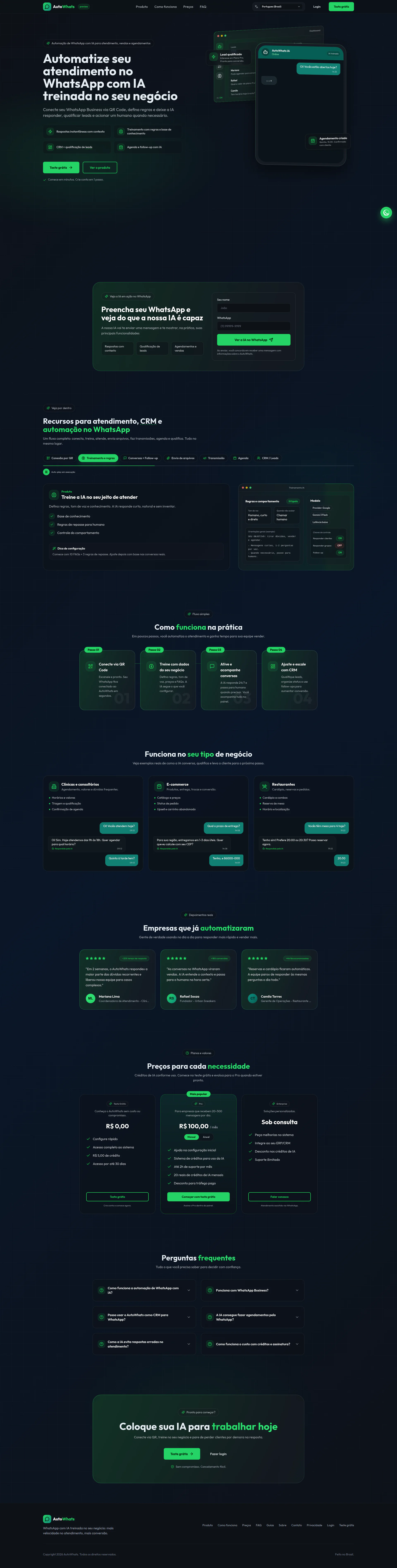 AutoWhats landing page