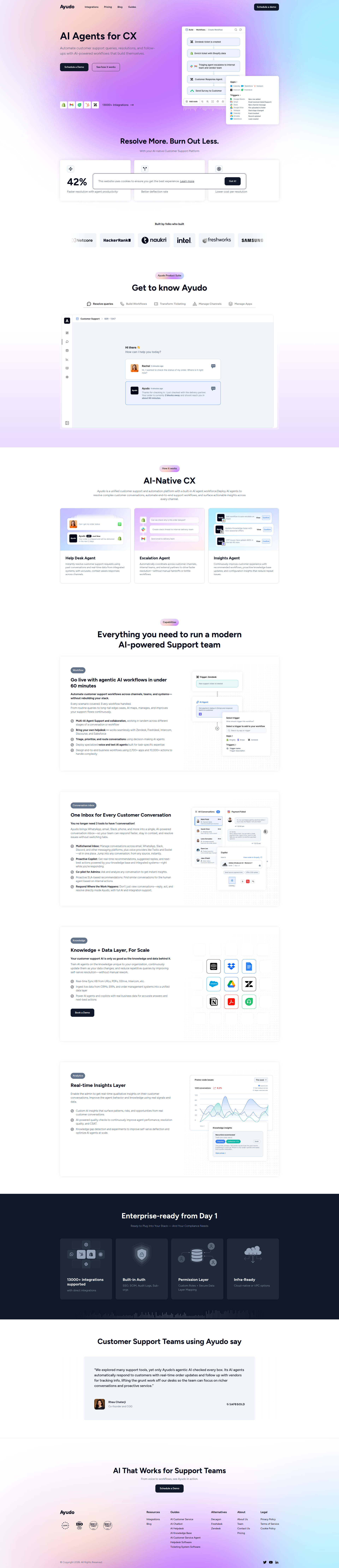 Landing page screenshot for ayudo.ai, 1920 by 8875 pixels