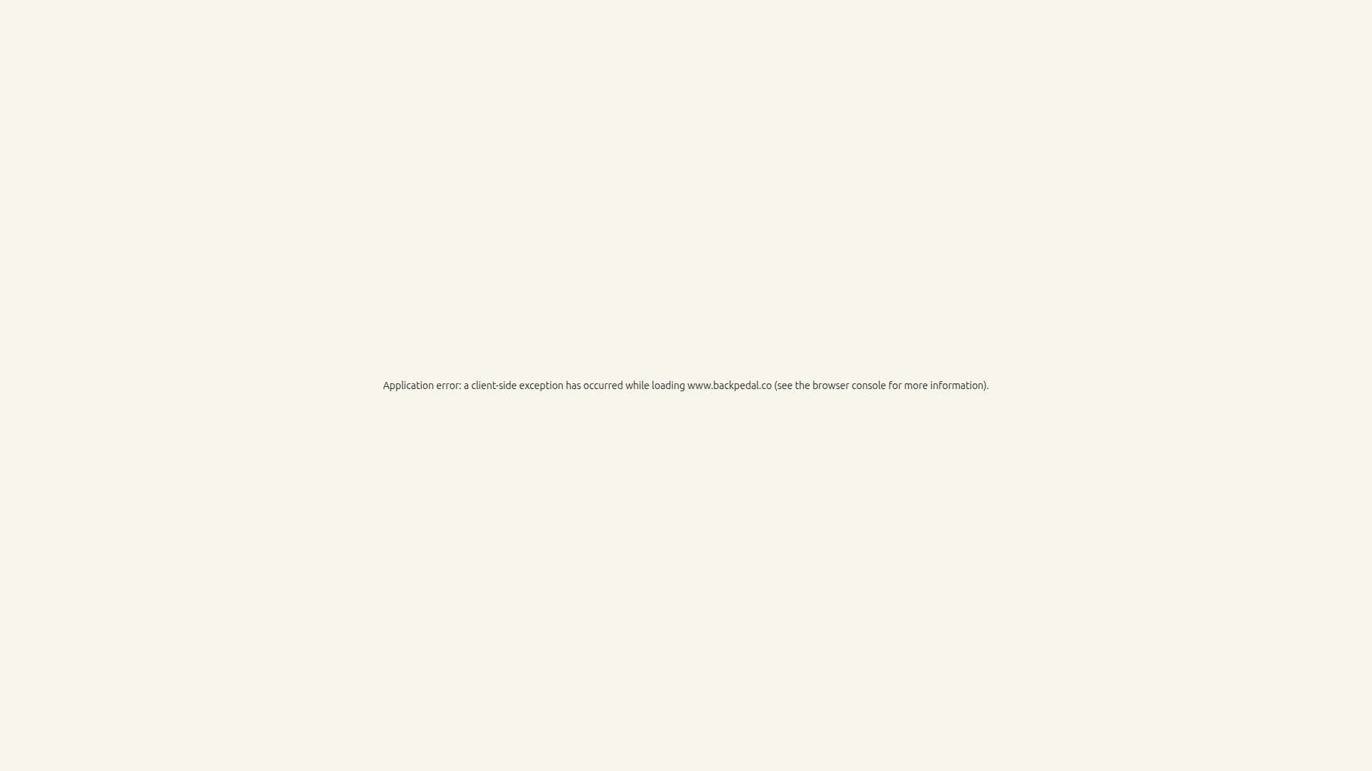 Landing page screenshot for backpedal.co, 1920 by 1080 pixels
