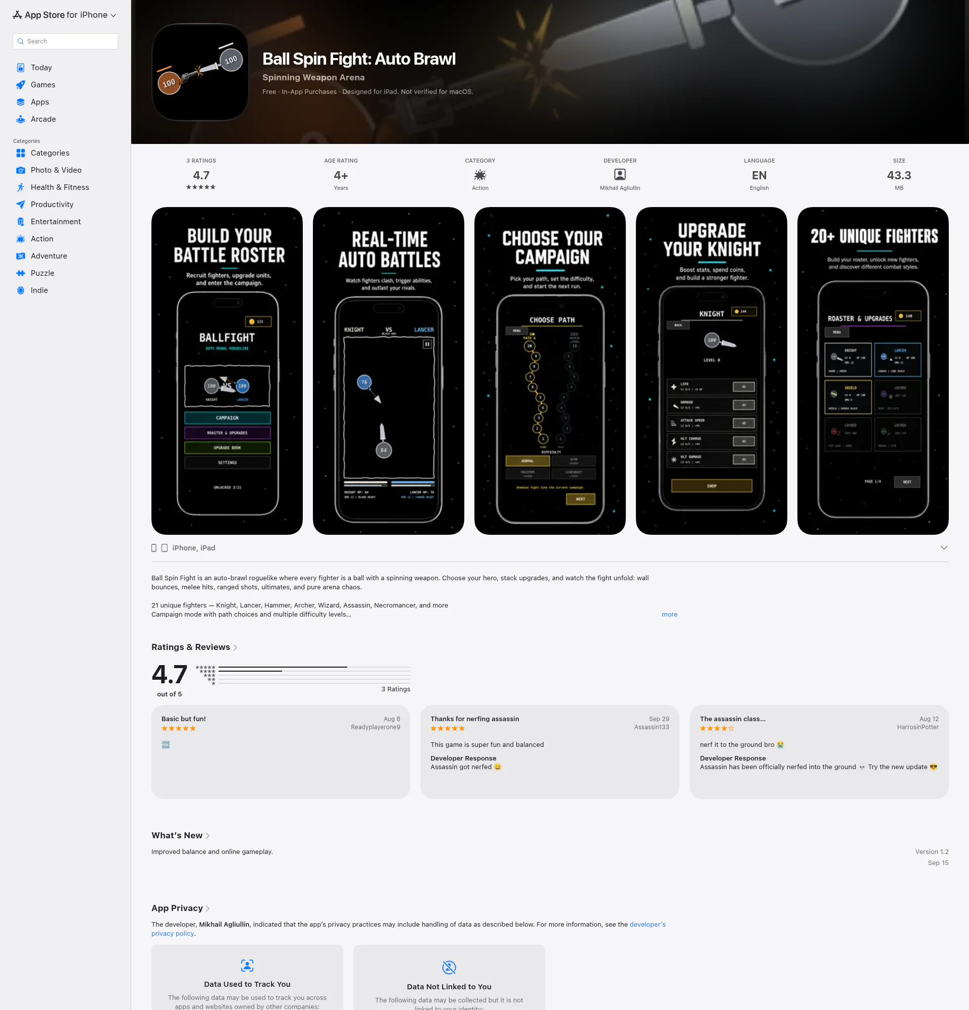 Ball Fight landing page