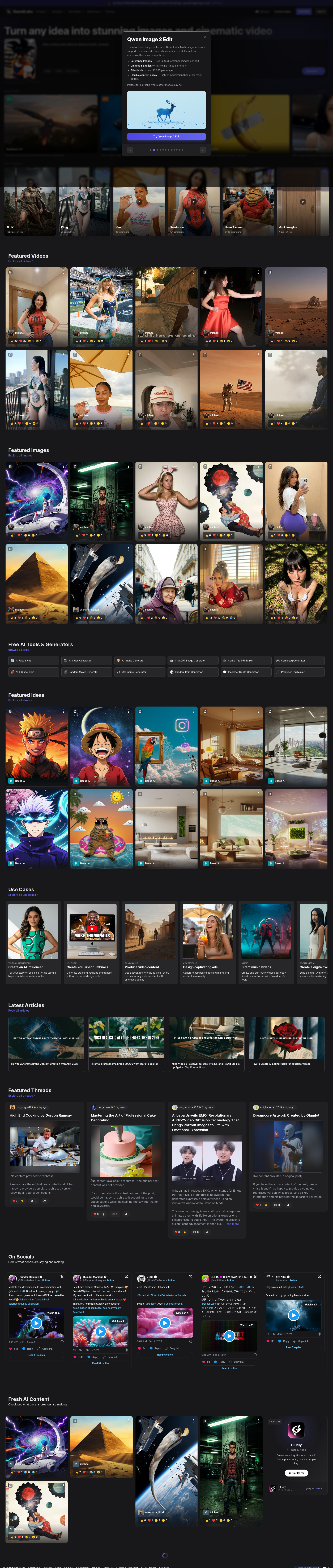 Landing page screenshot for basedlabs.ai, 1920 by 9048 pixels