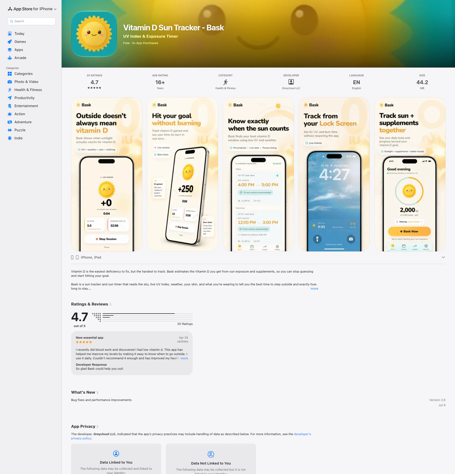 Bask landing page