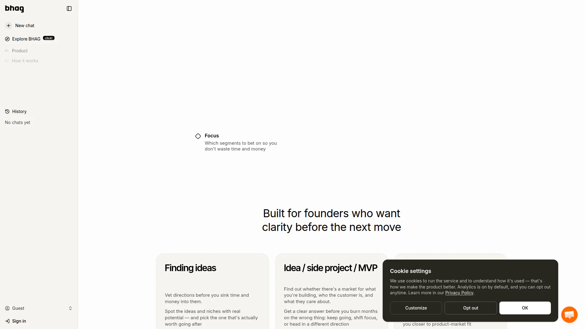 BHAG AI website