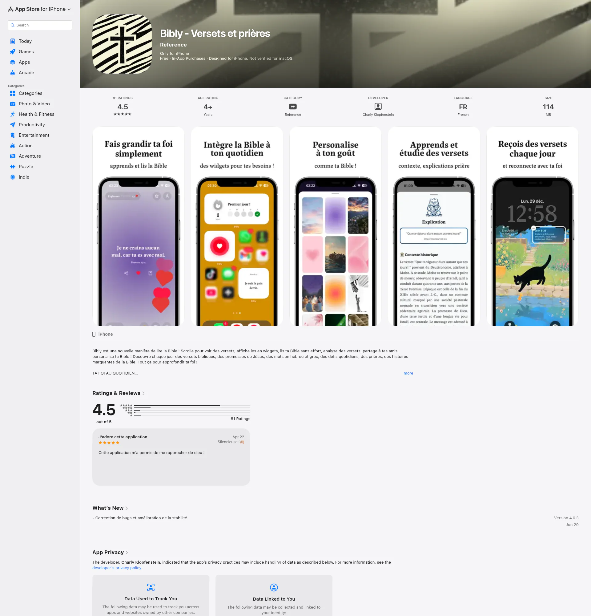 Bibly landing page