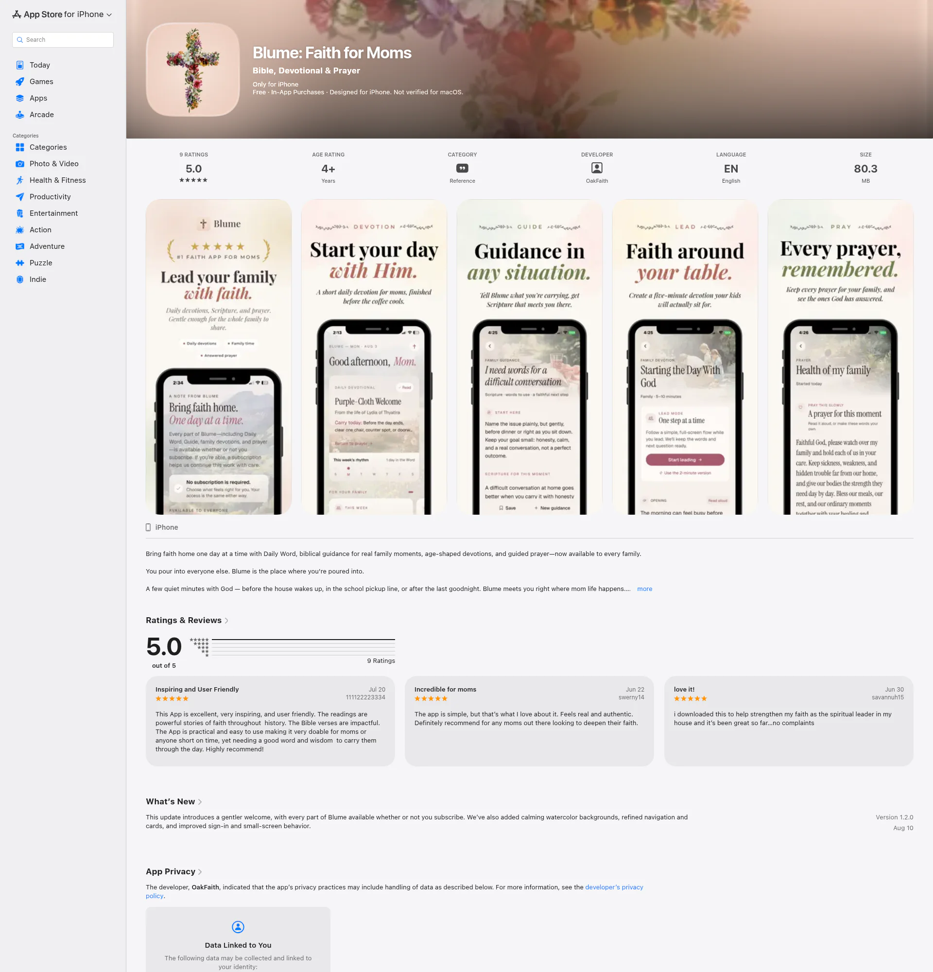 Blume landing page
