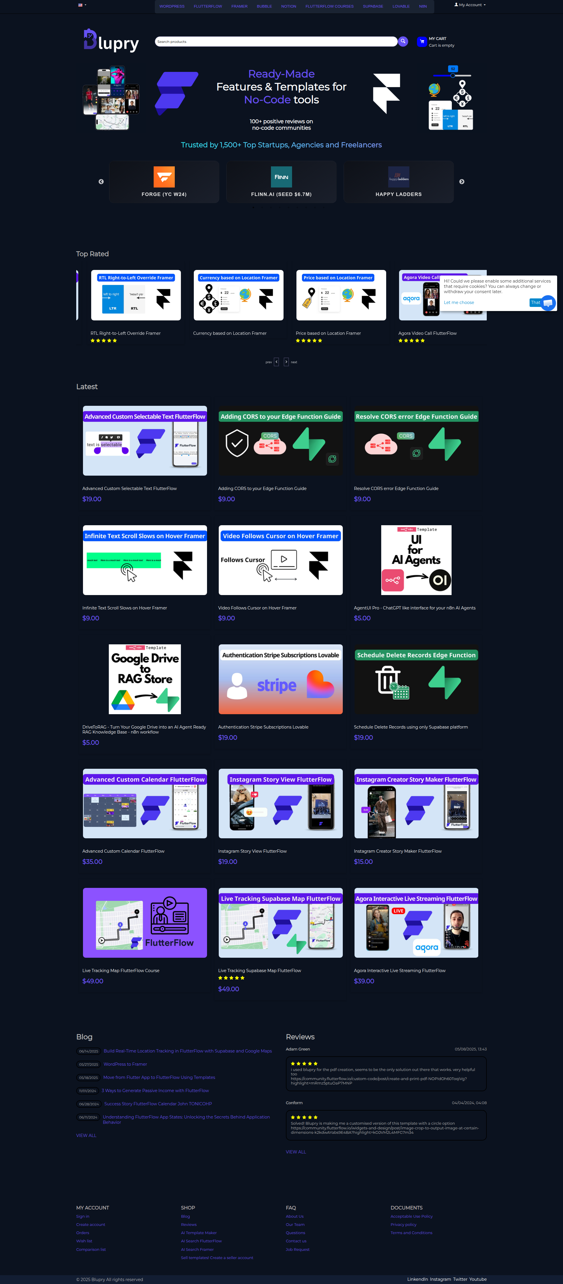 Landing page screenshot for blupry.io, 1920 by 4376 pixels