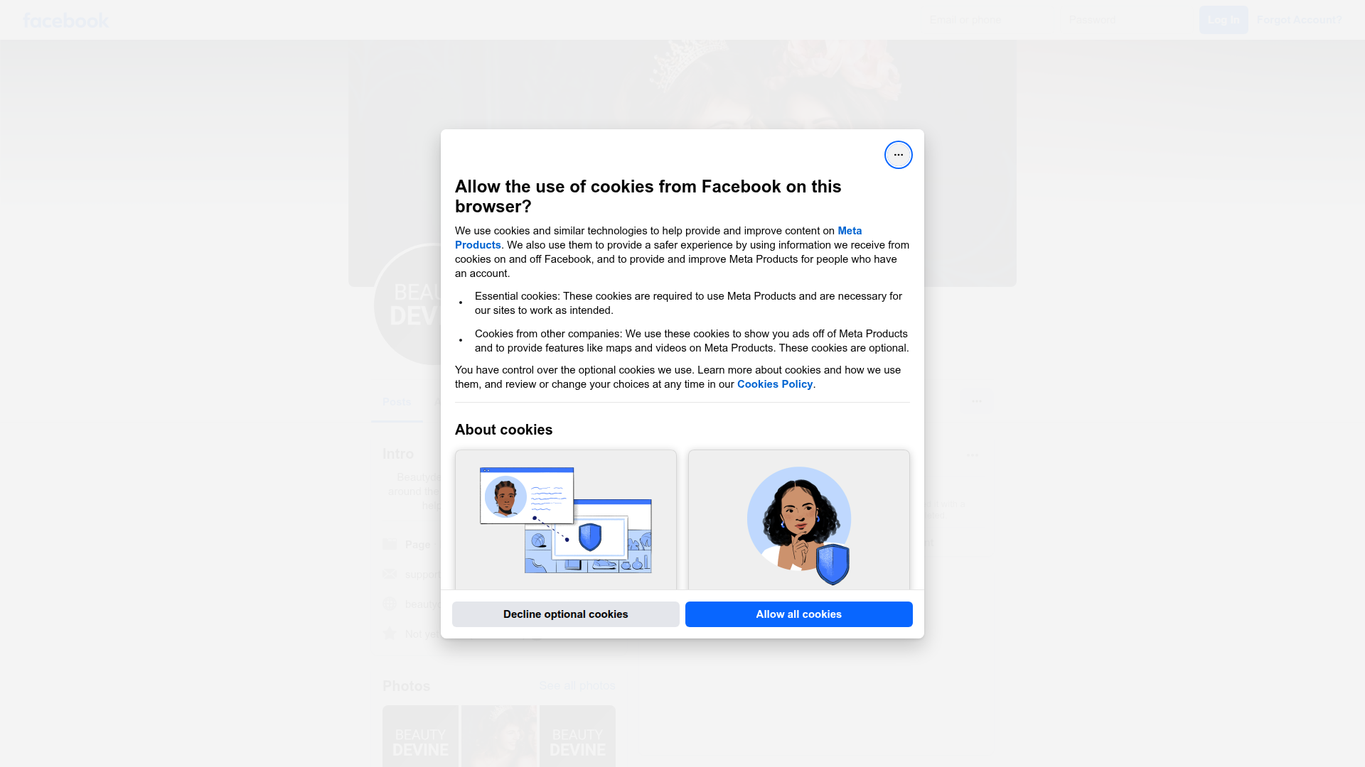 Landing page screenshot for facebook.com, 1920 by 1080 pixels