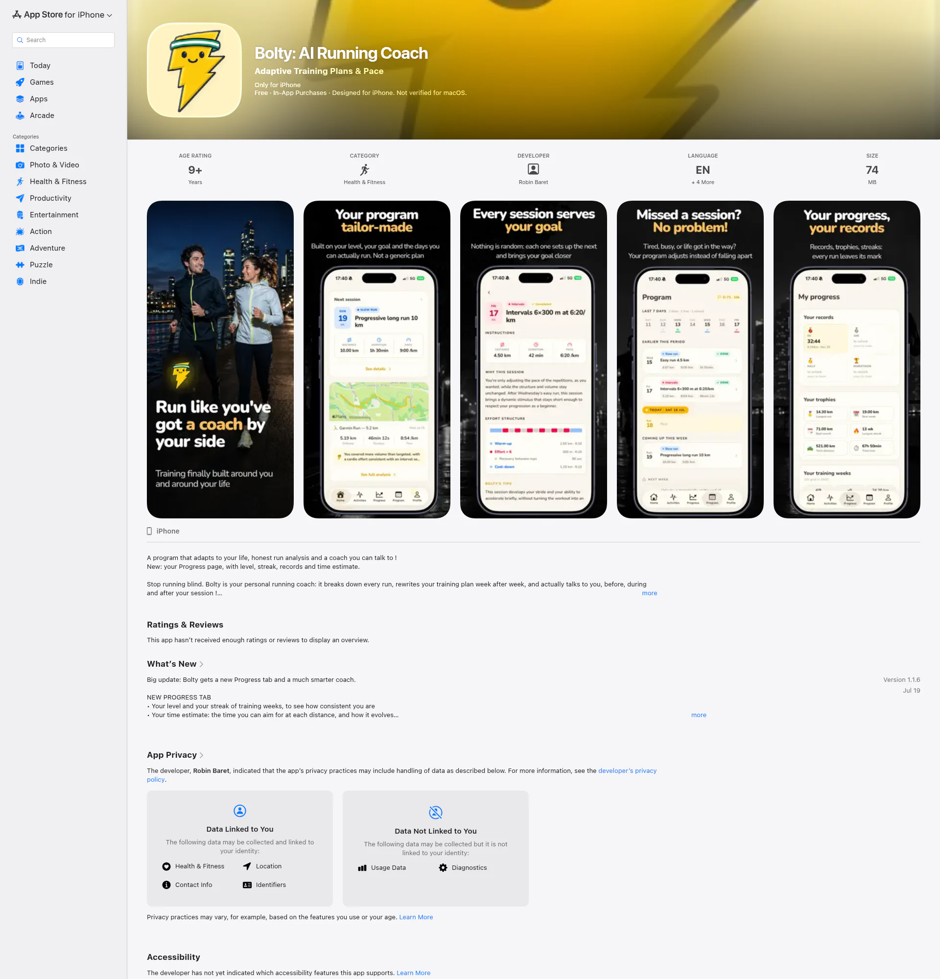 Bolty landing page