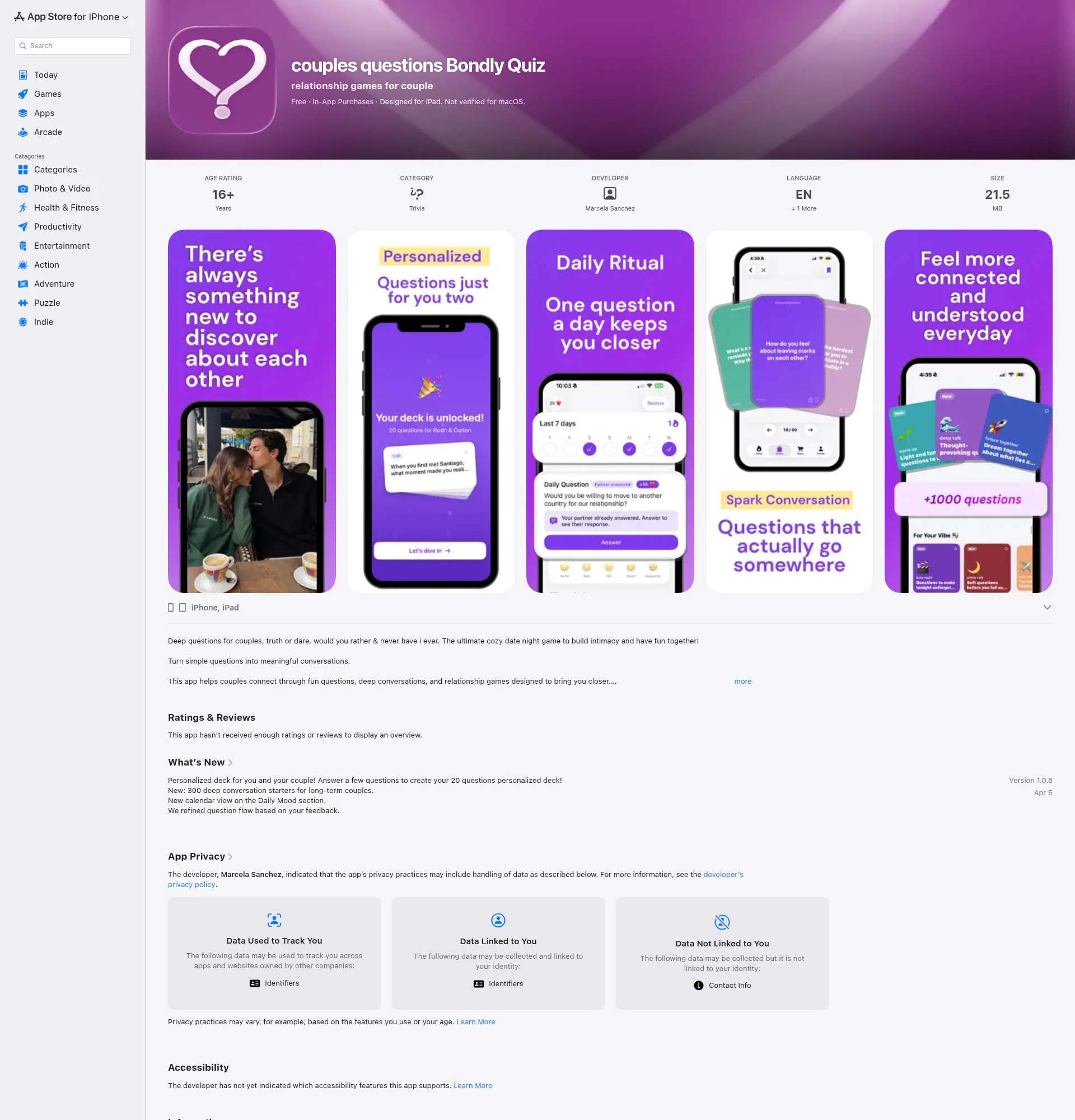 Bondly - couple questions landing page