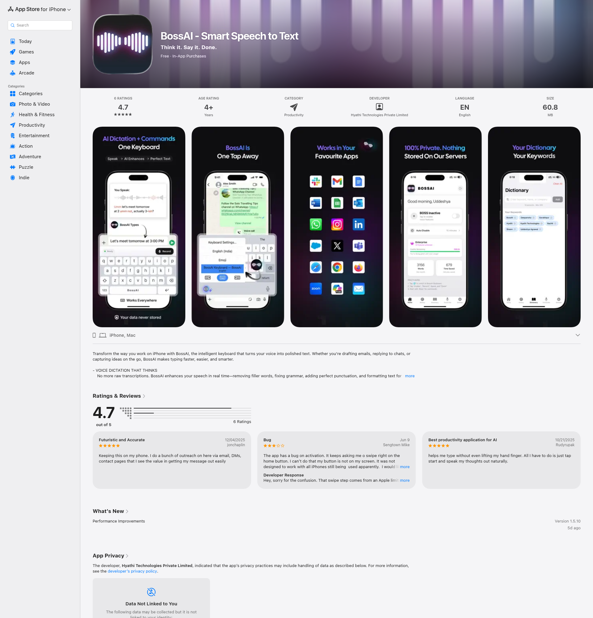 Landing page screenshot for apps.apple.com, 1920 by 2000 pixels