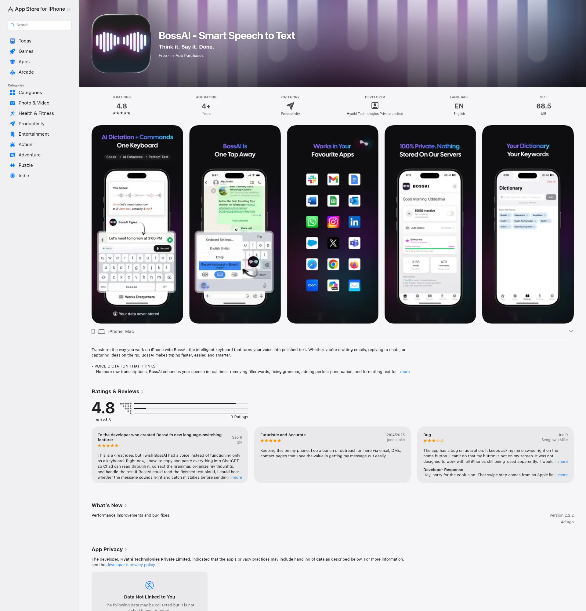 BossAI landing page