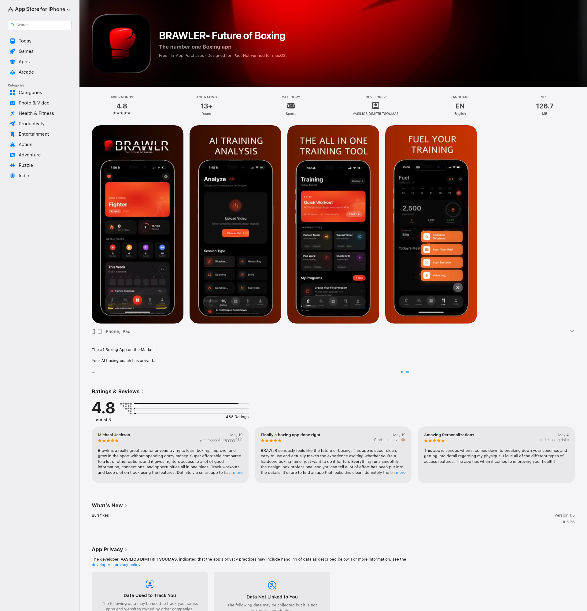 Landing page screenshot for apps.apple.com, 1920 by 2000 pixels