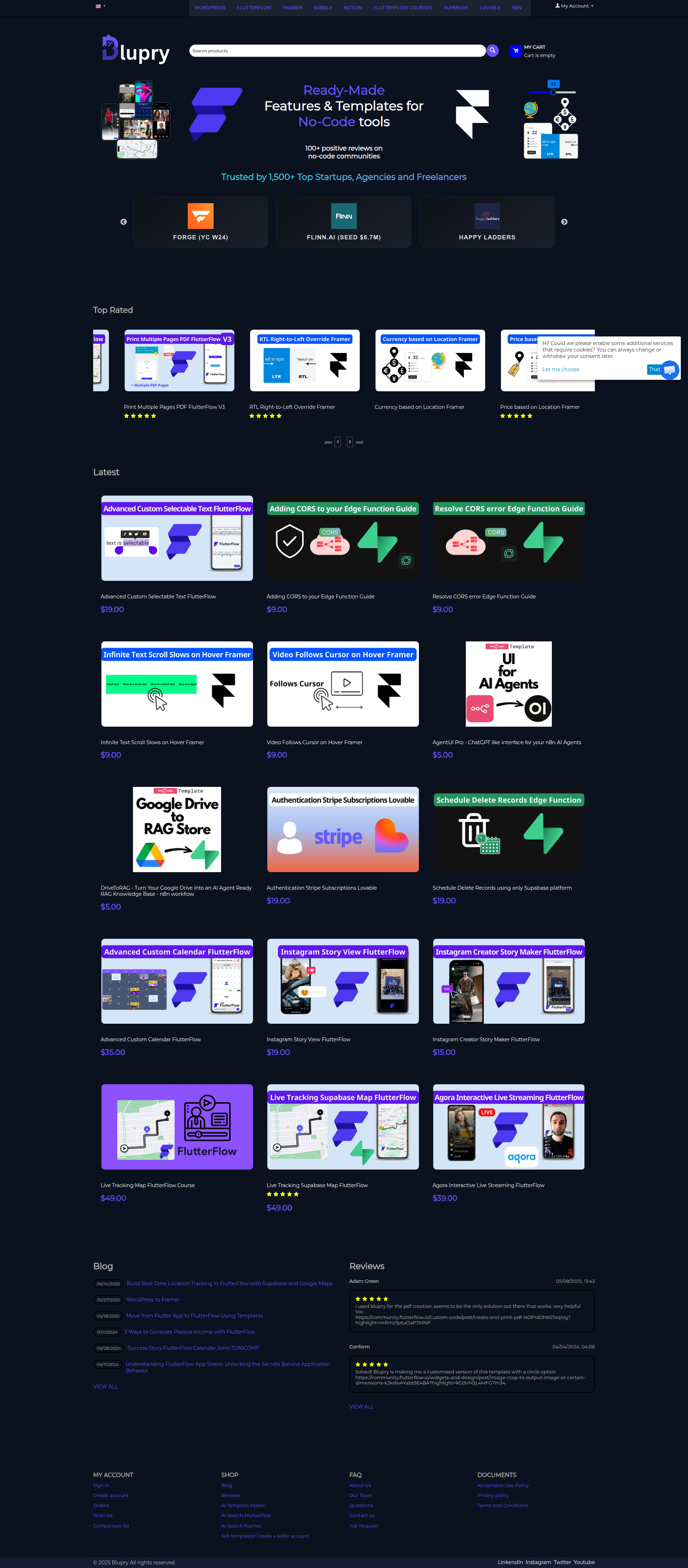 Landing page screenshot for blupry.io, 1920 by 4376 pixels