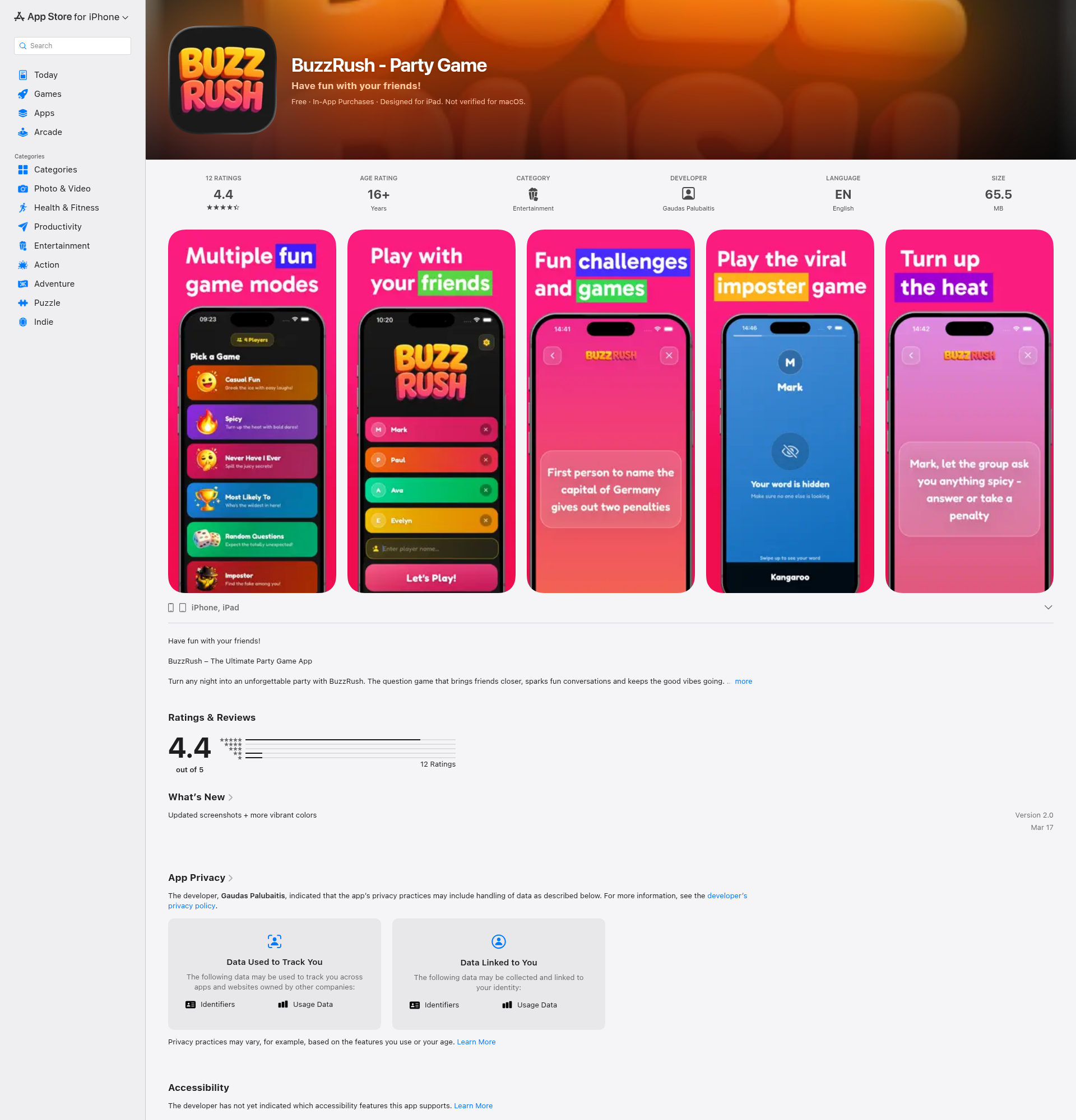 Landing page screenshot for apps.apple.com, 1920 by 2000 pixels
