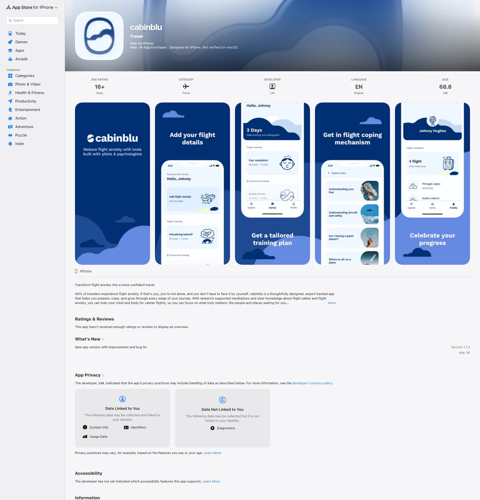cabinblu landing page