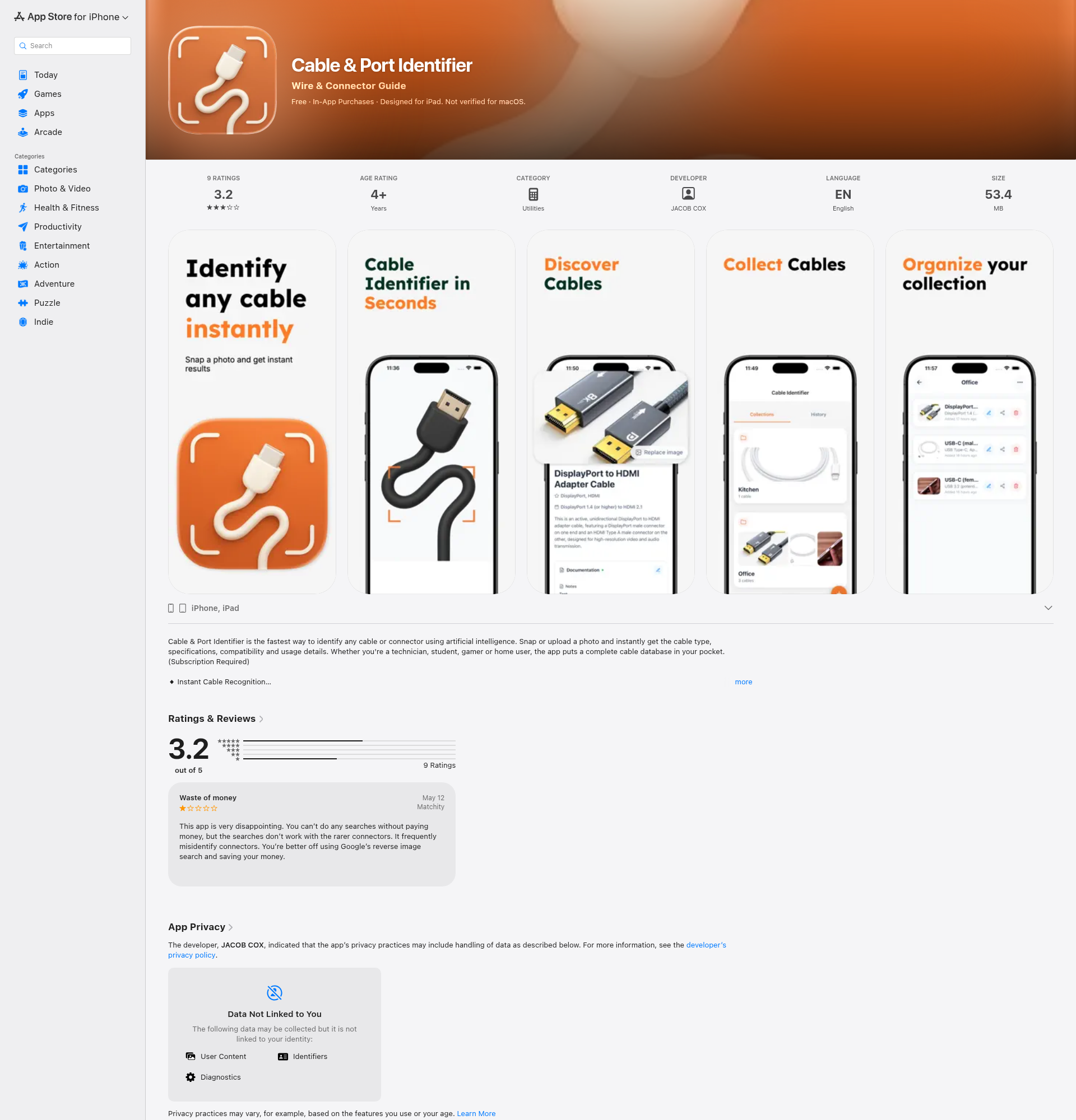 Landing page screenshot for apps.apple.com, 1920 by 2000 pixels