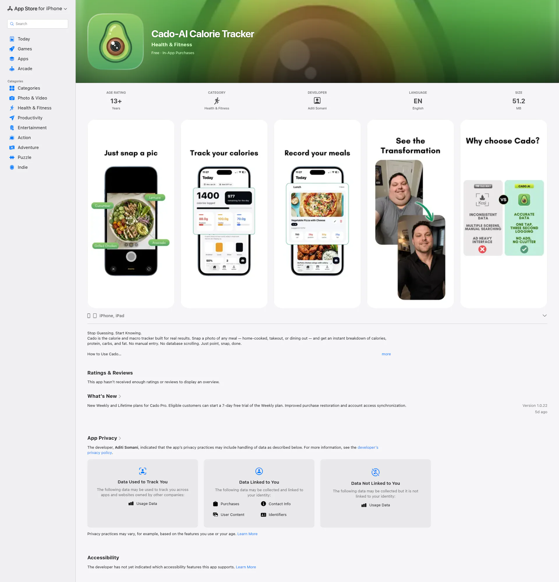 Cado landing page