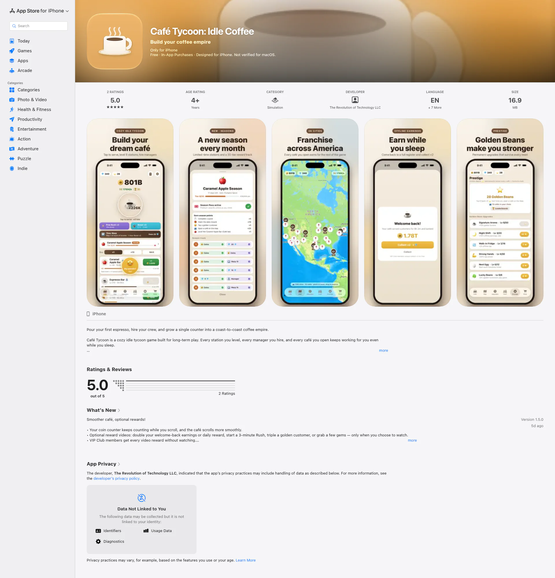 CafeTycoon landing page