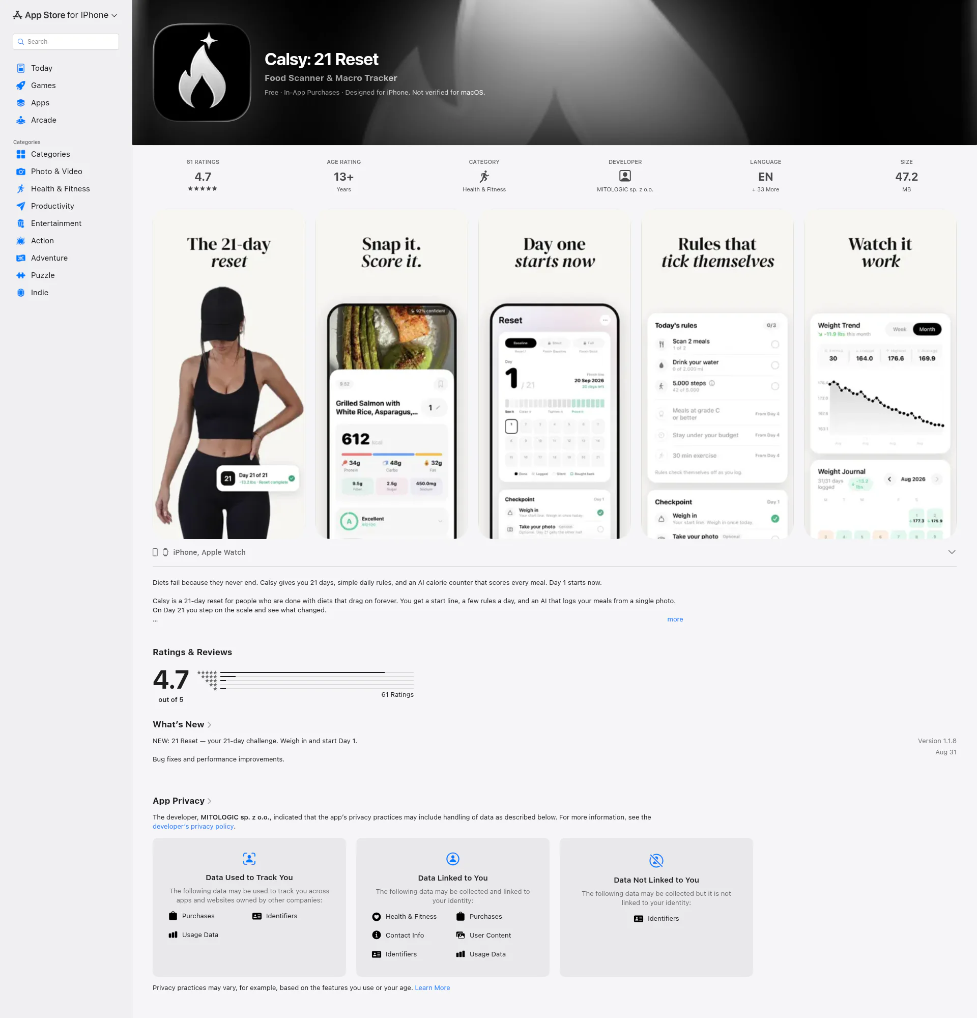 Calsy landing page