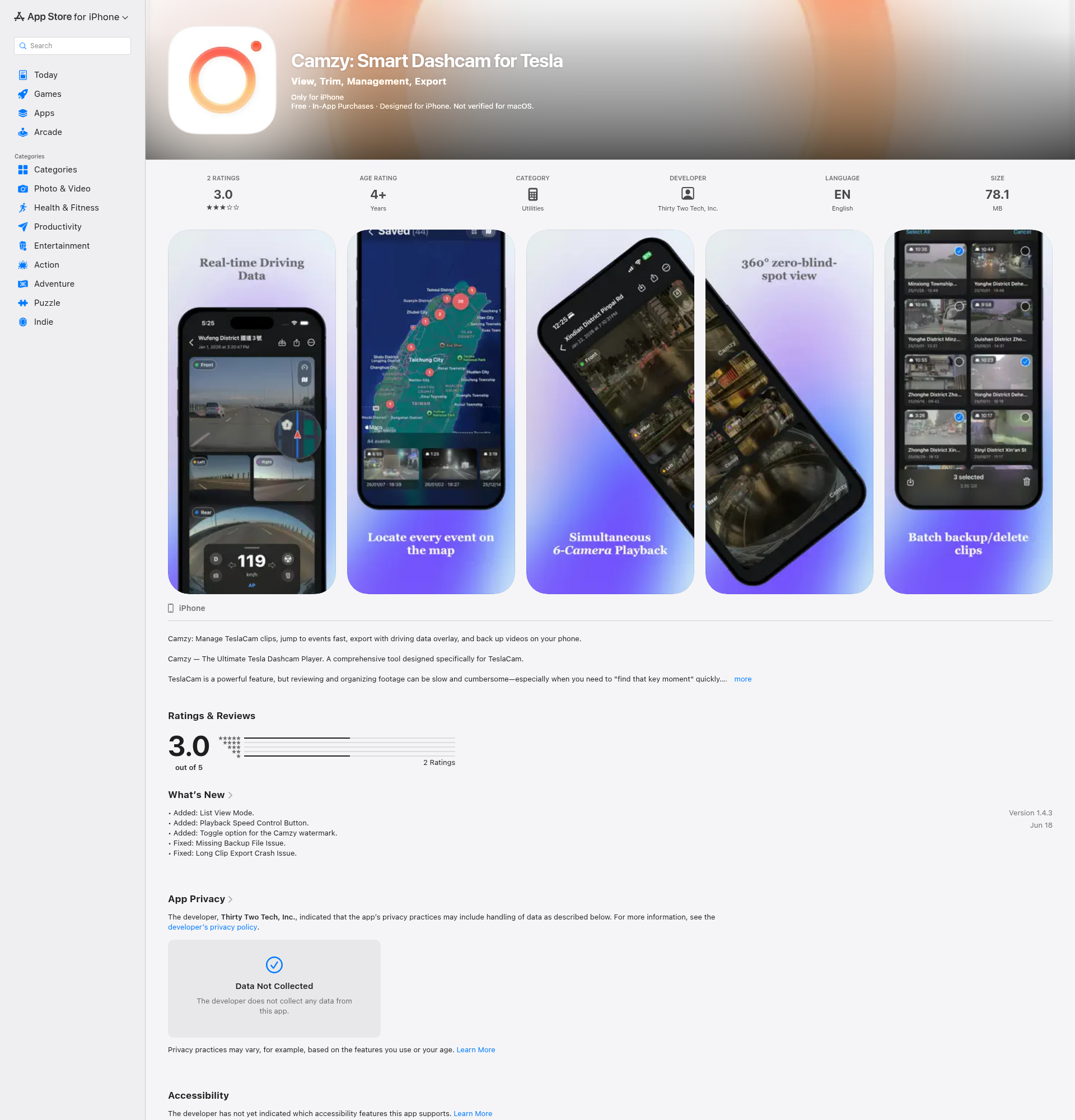 Landing page screenshot for apps.apple.com, 1920 by 2000 pixels