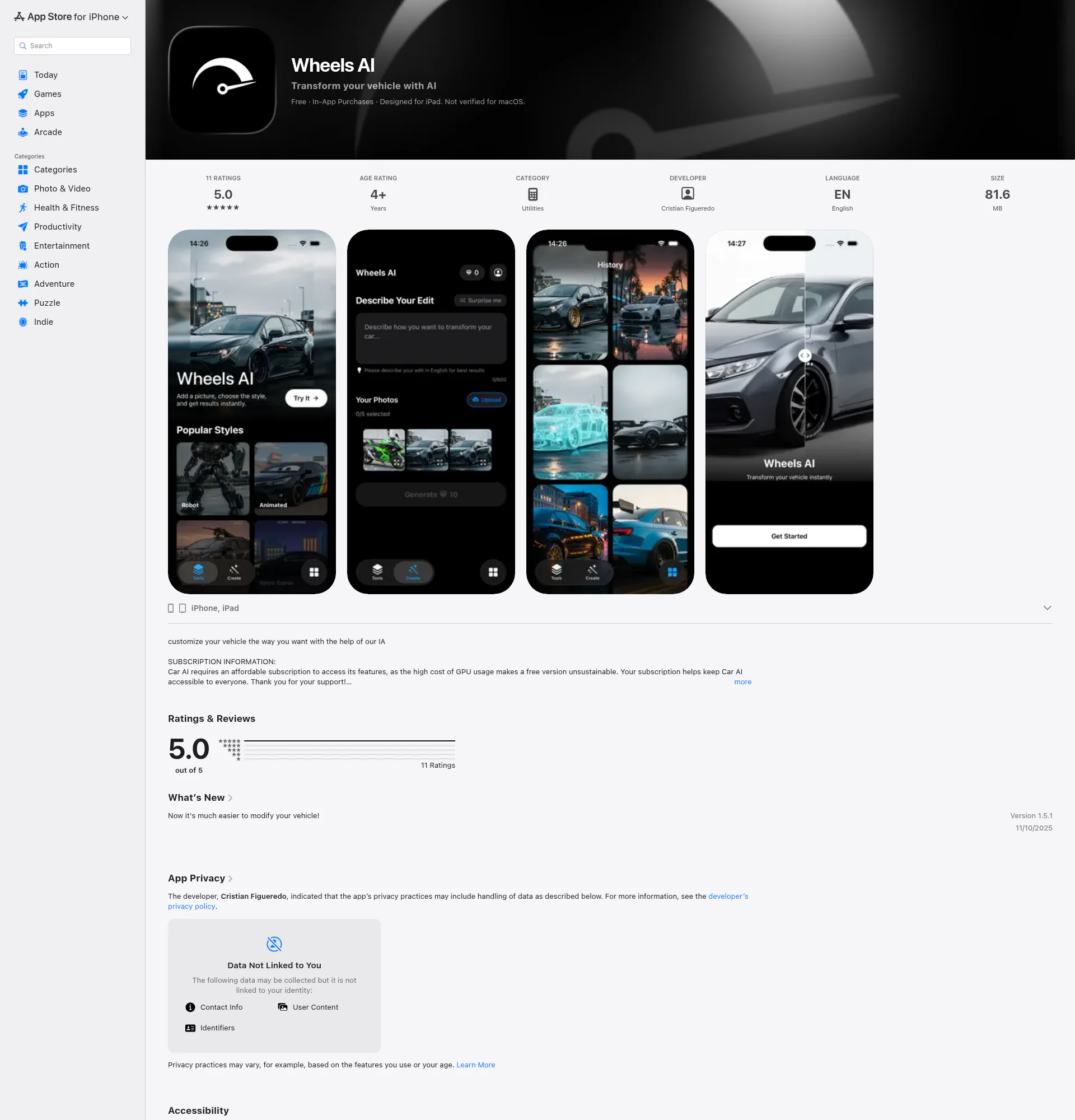 Car AI landing page