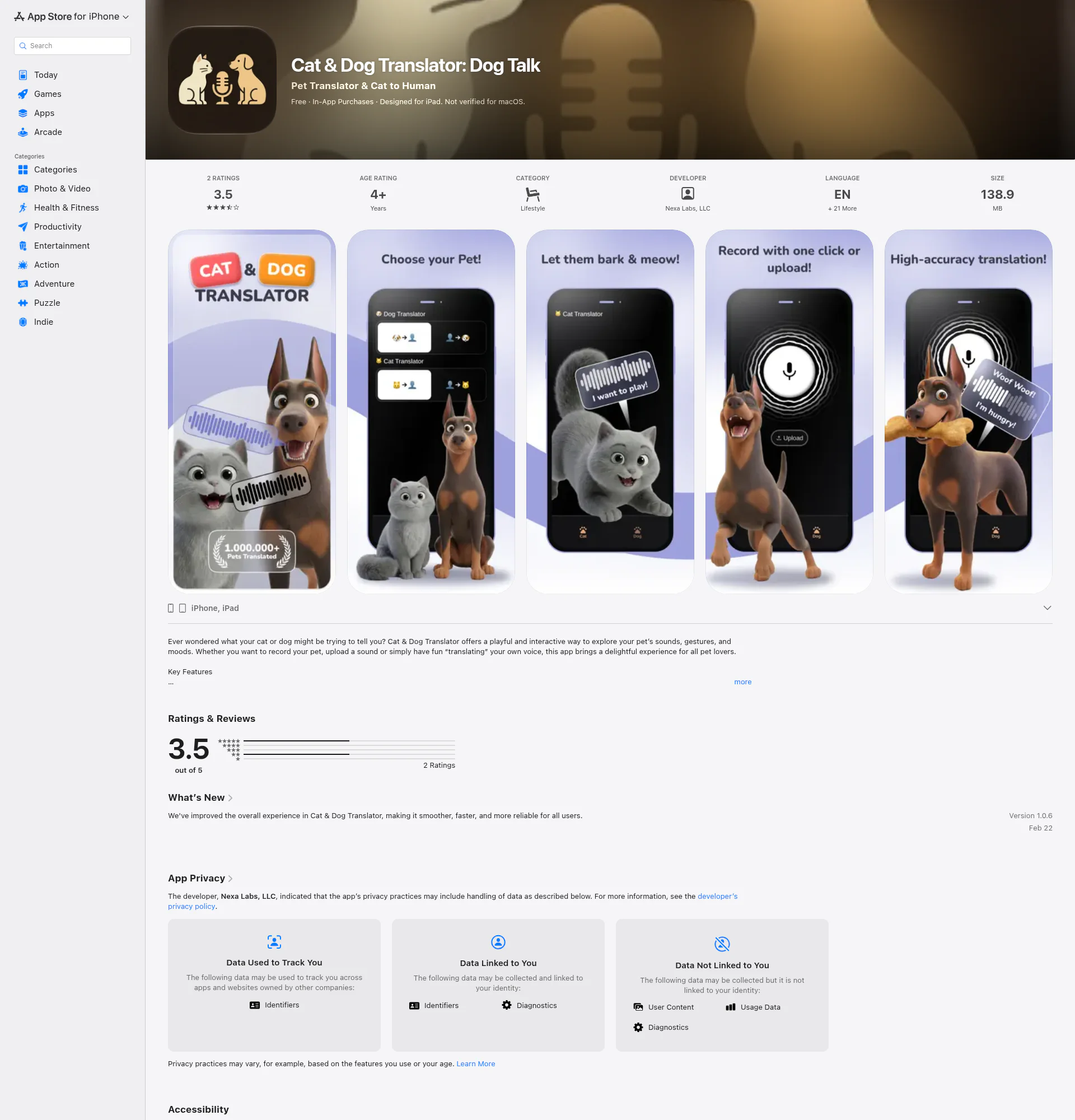 Cat Dog landing page