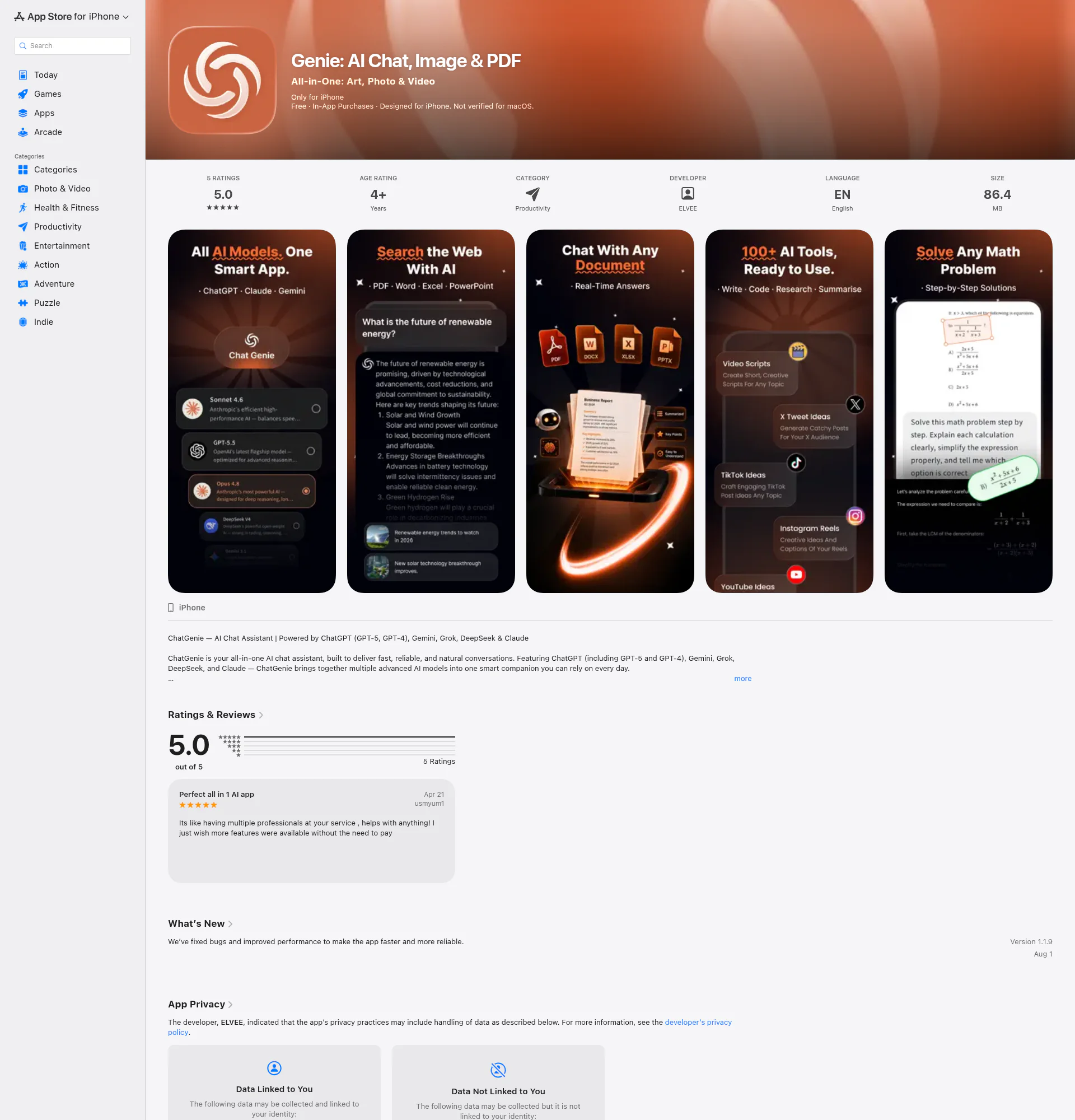 Chat Genie landing page