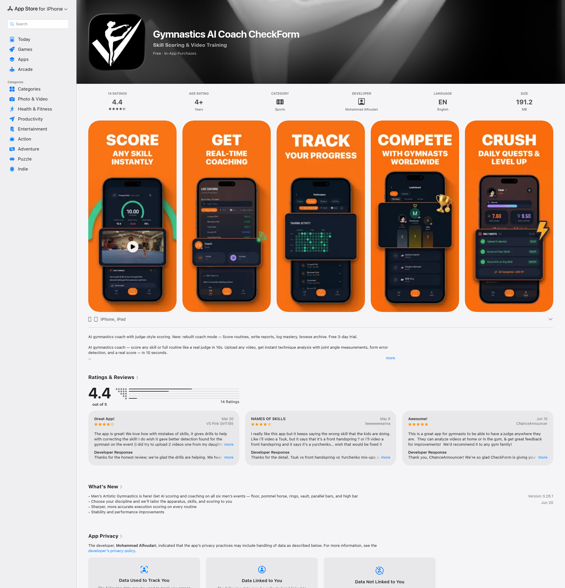 Landing page screenshot for apps.apple.com, 1920 by 2000 pixels