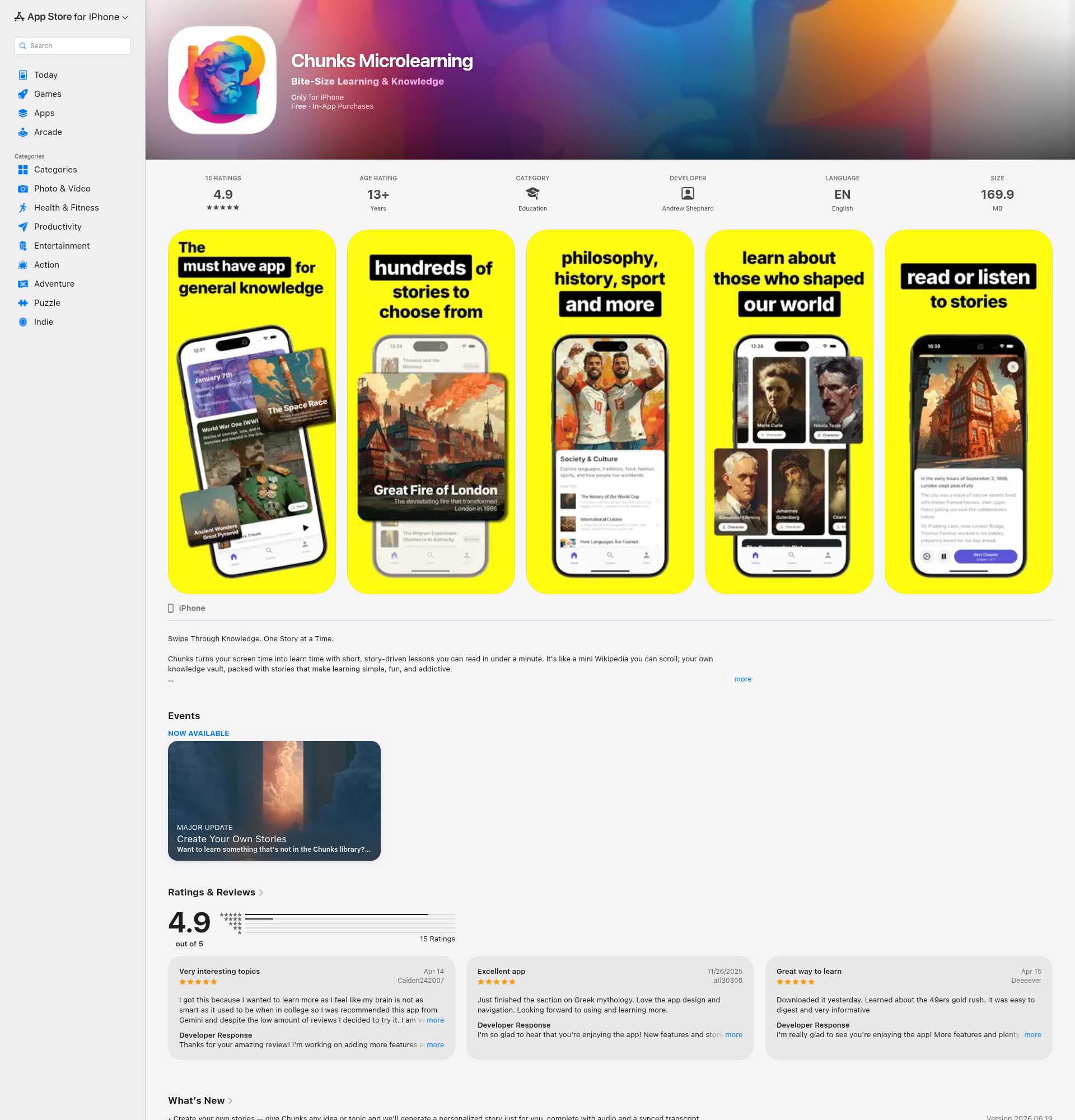 Landing page screenshot for apps.apple.com, 1920 by 2000 pixels